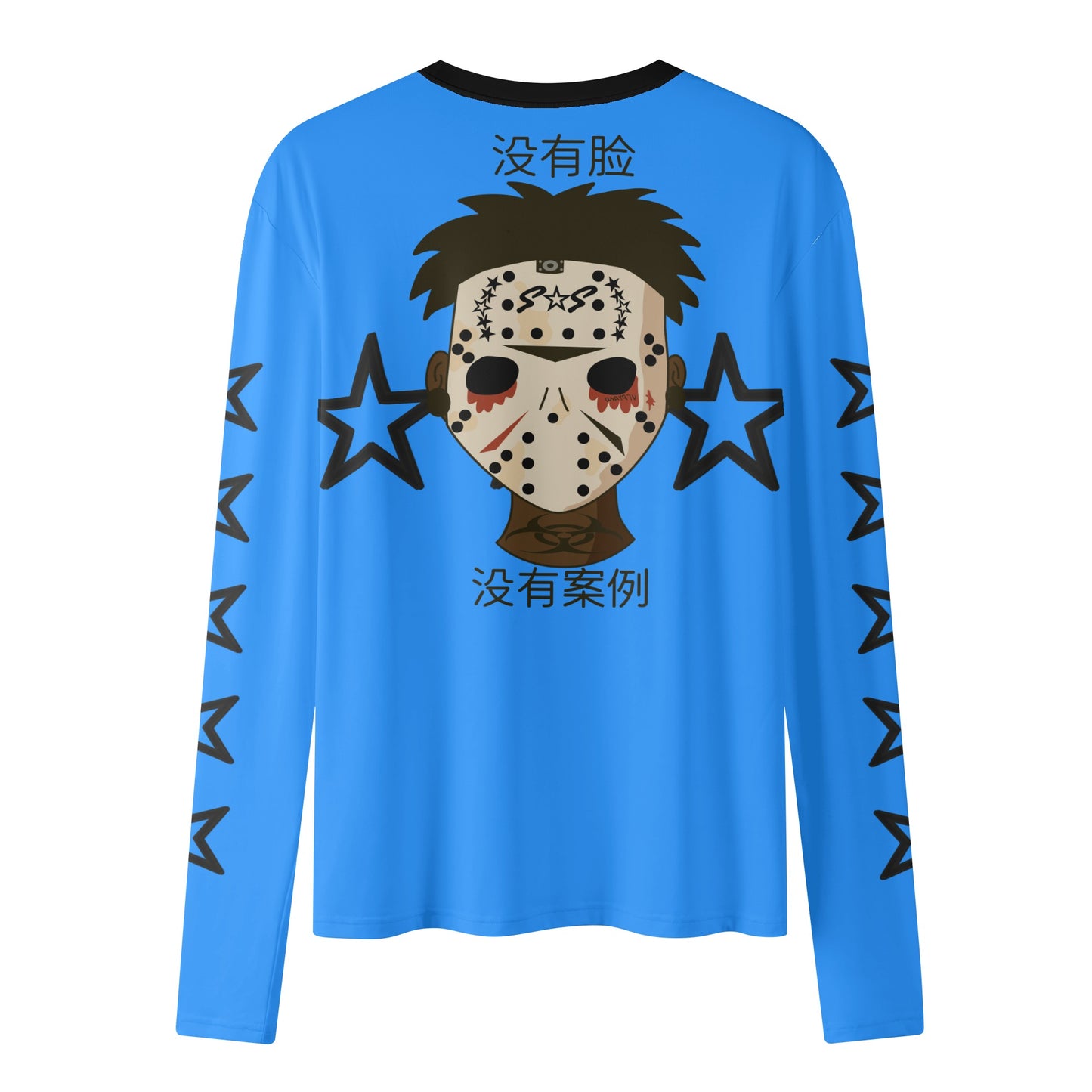 No Face, No Case Blue Womens Long Sleeve T Shirt