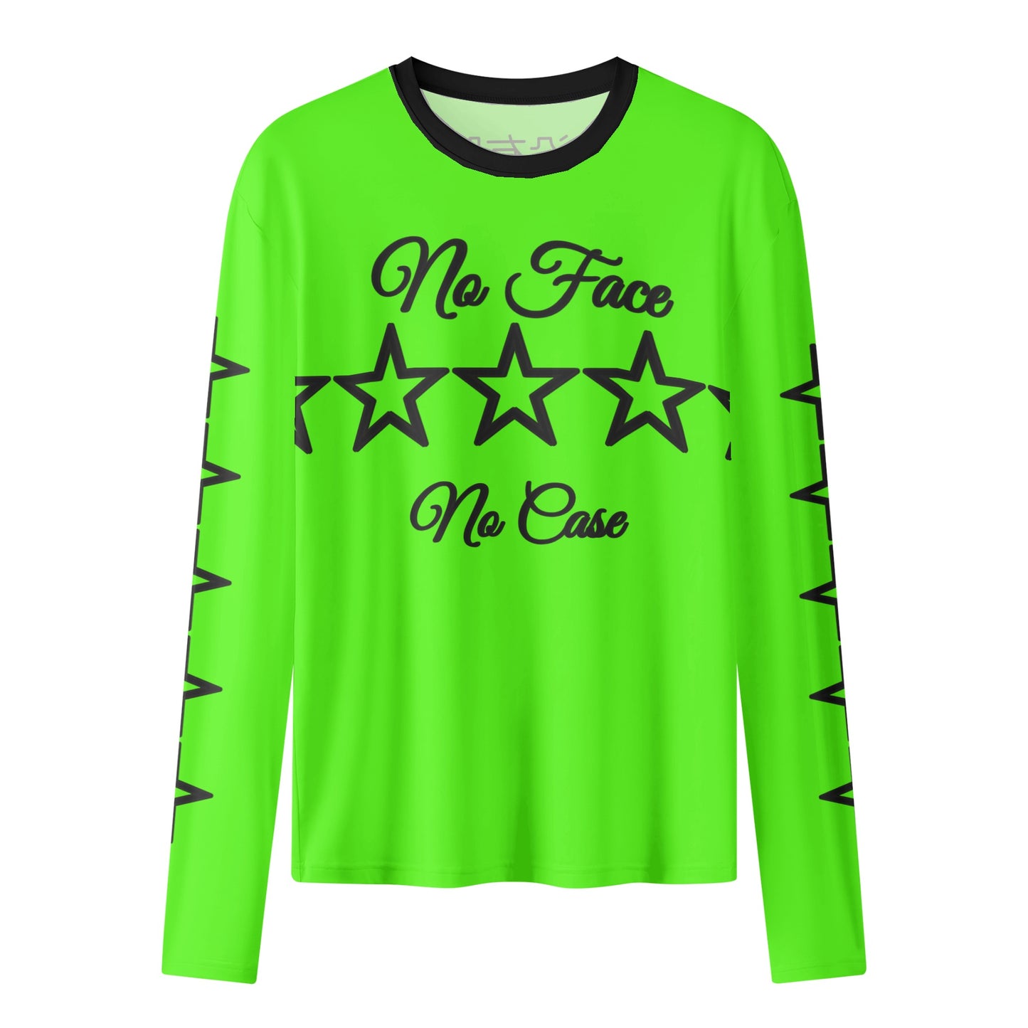 No Face, No Case Goo Green Womens Long Sleeve T Shirt