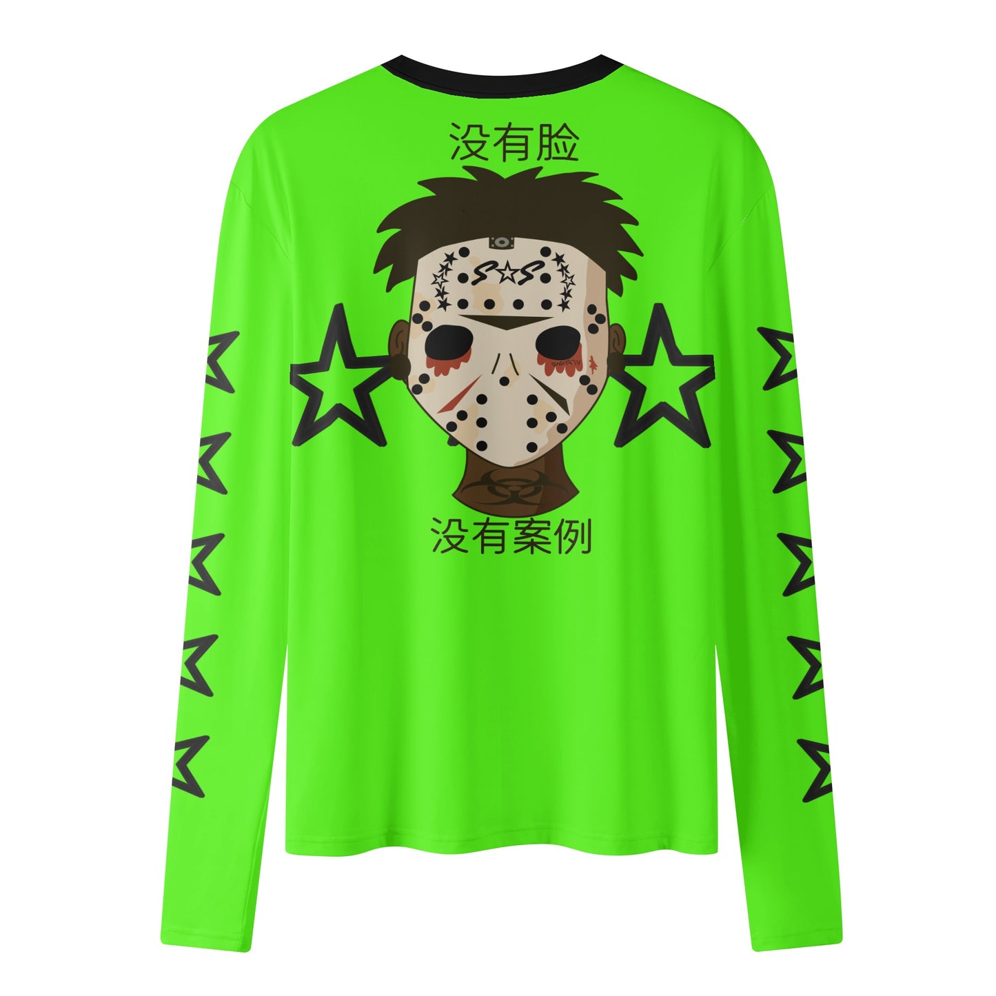 No Face, No Case Goo Green Womens Long Sleeve T Shirt