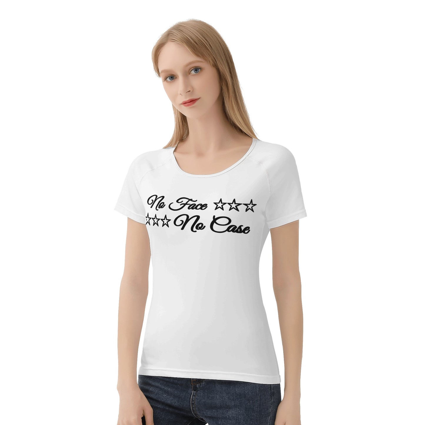 No Face, No Case White Womens T shirt