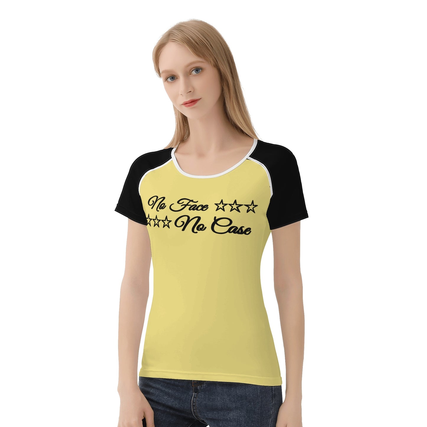 No Face, No Case Tan Womens T shirt