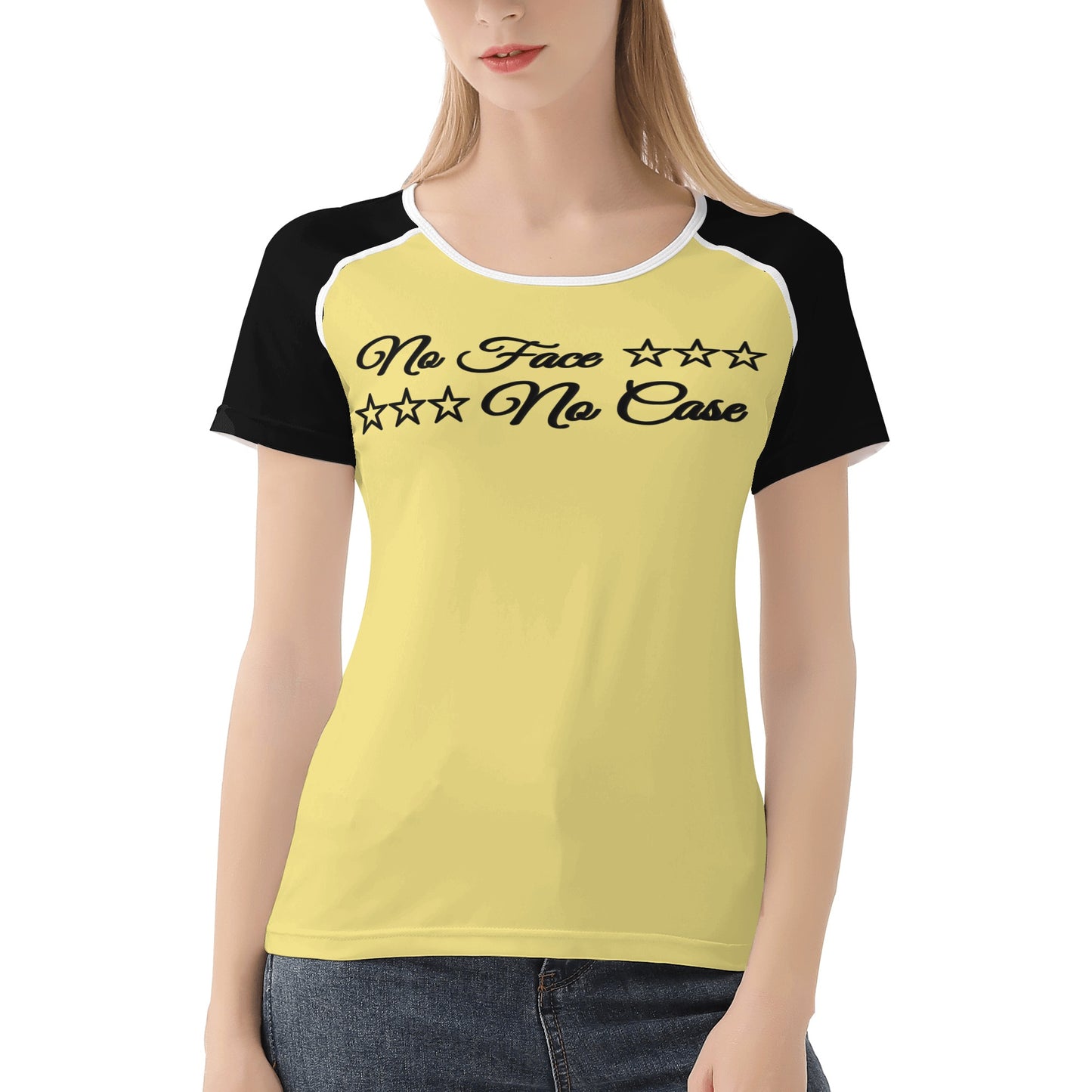 No Face, No Case Tan Womens T shirt