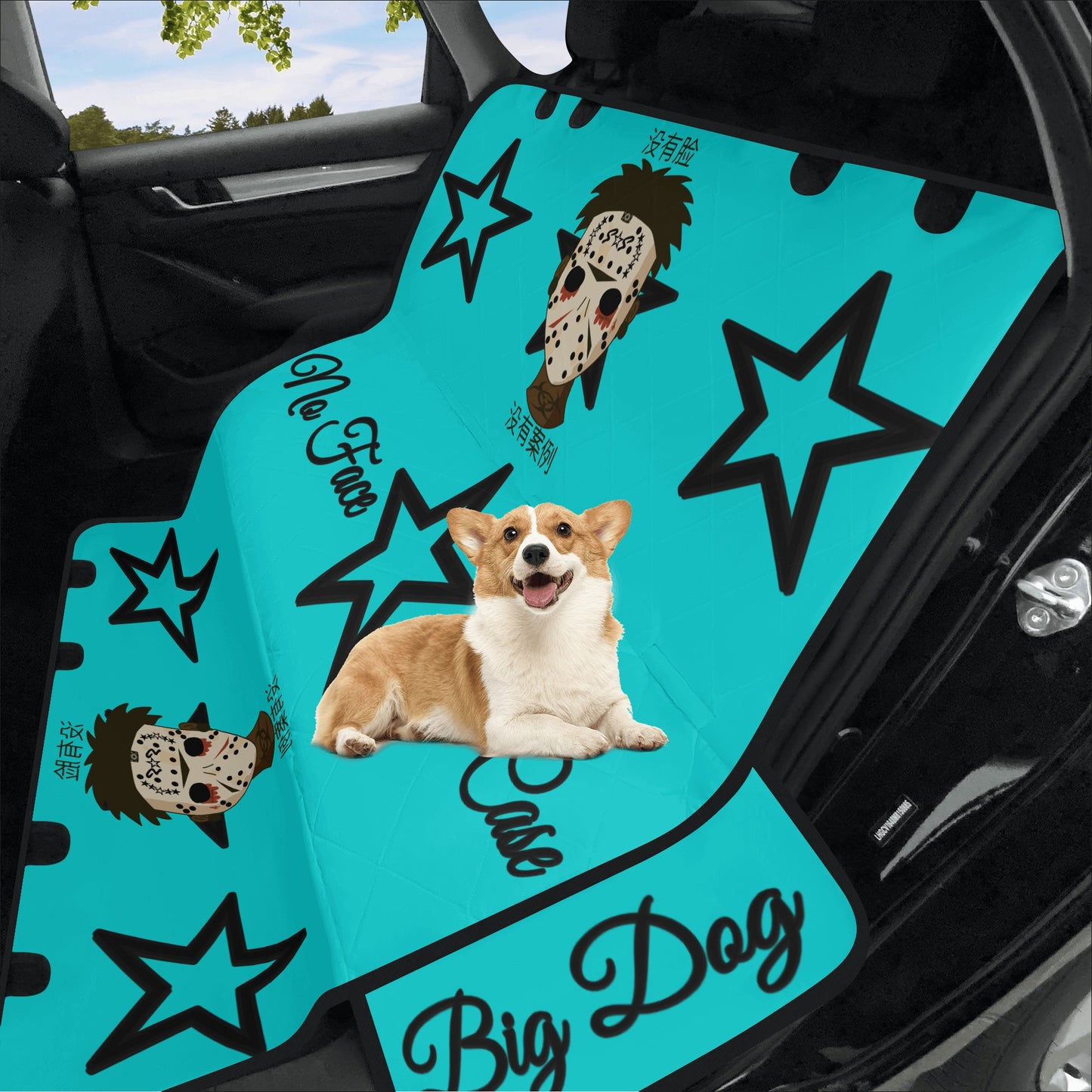 No Face, No Case Turquoise Car Pet Seat Covers