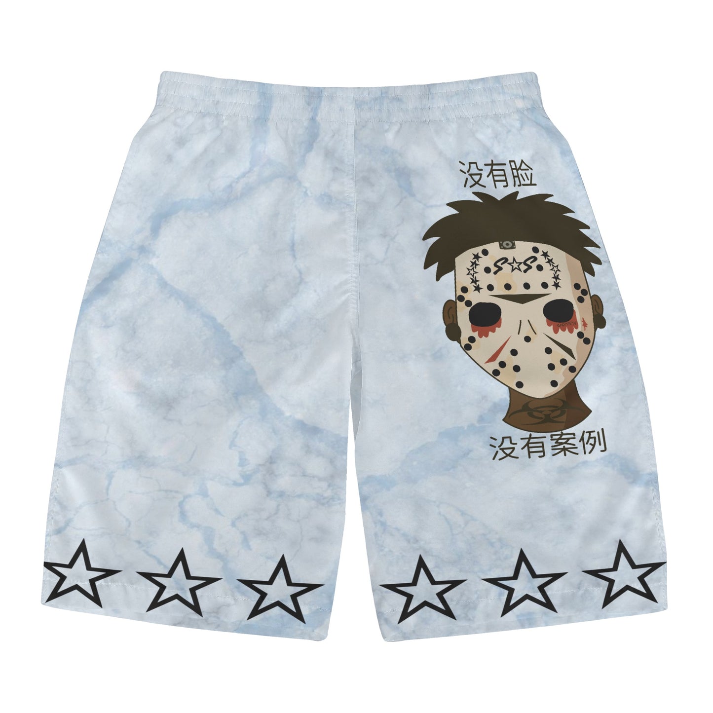 No Face, No Case Mens Chill Blue Shorts