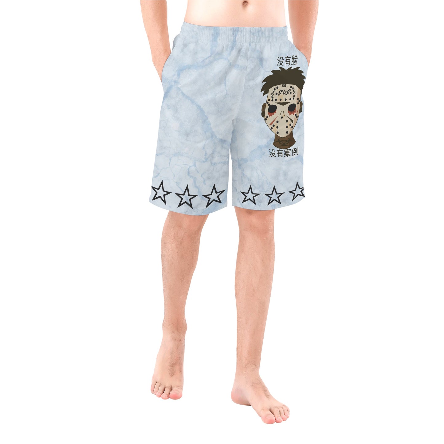 No Face, No Case Mens Chill Blue Shorts