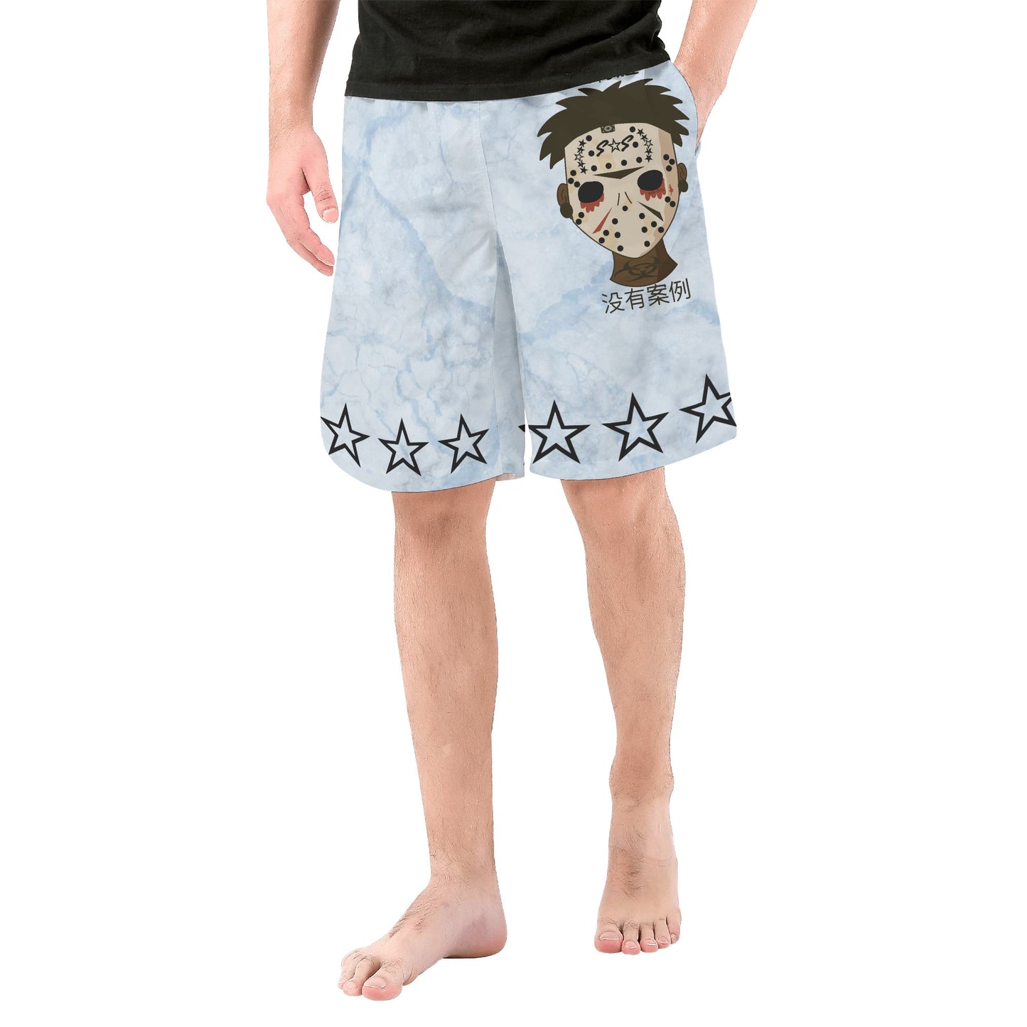 No Face, No Case Mens Chill Blue Shorts