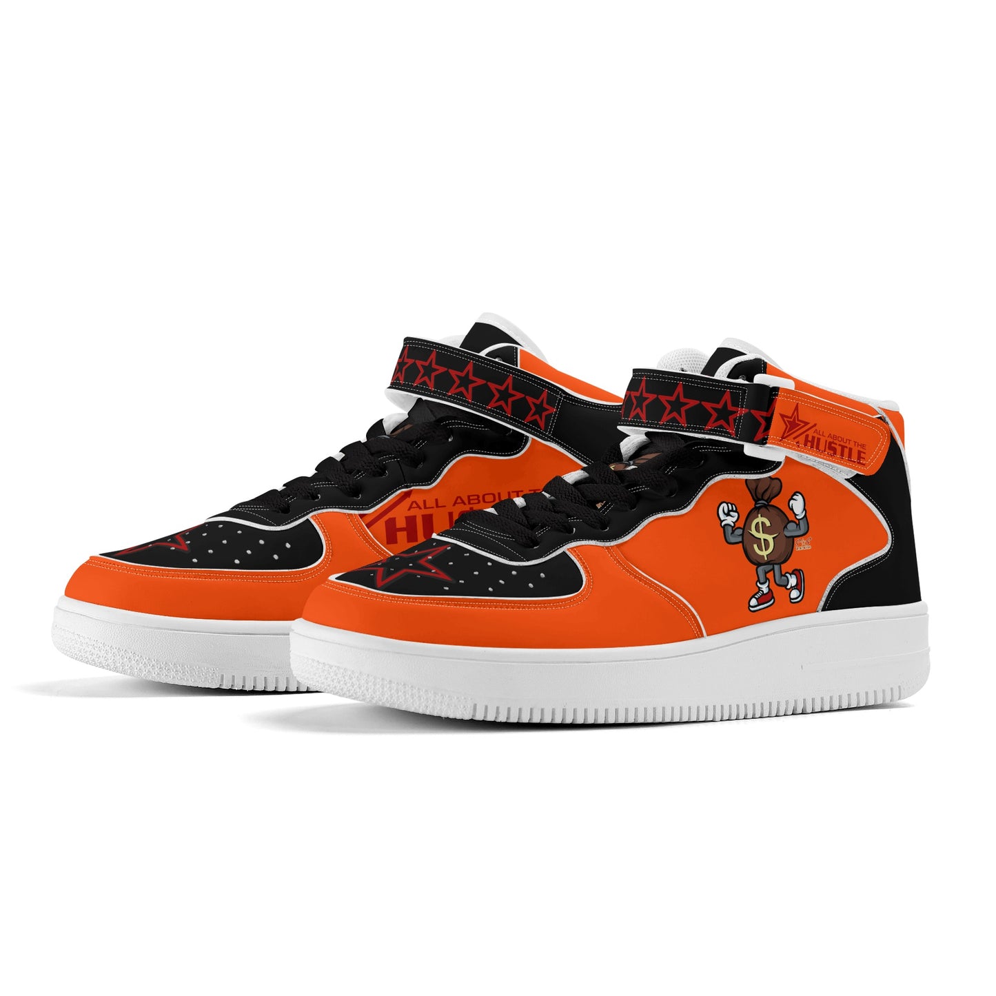 T.T.D. (Ten Toes Down) Mens Dark Orange High Top Leather Star Kicks