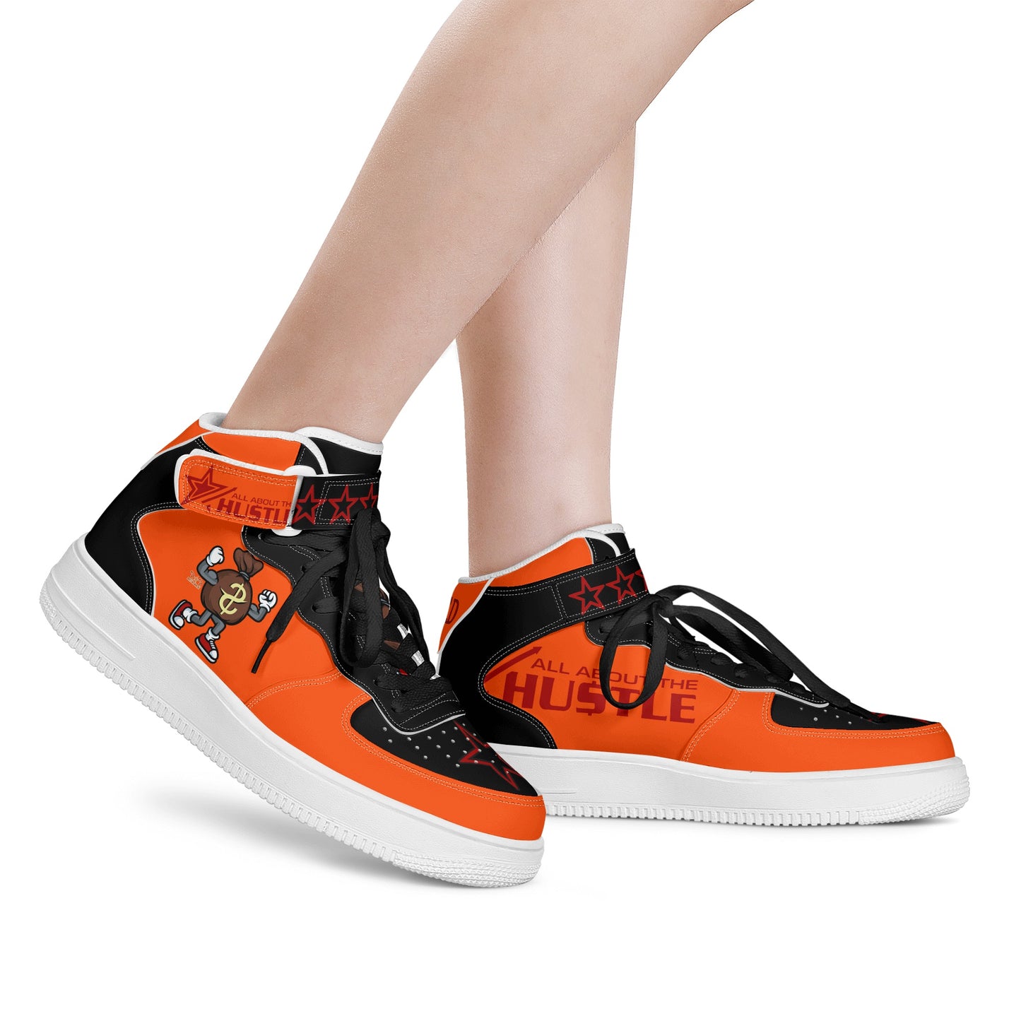 T.T.D. (Ten Toes Down) Mens Dark Orange High Top Leather Star Kicks