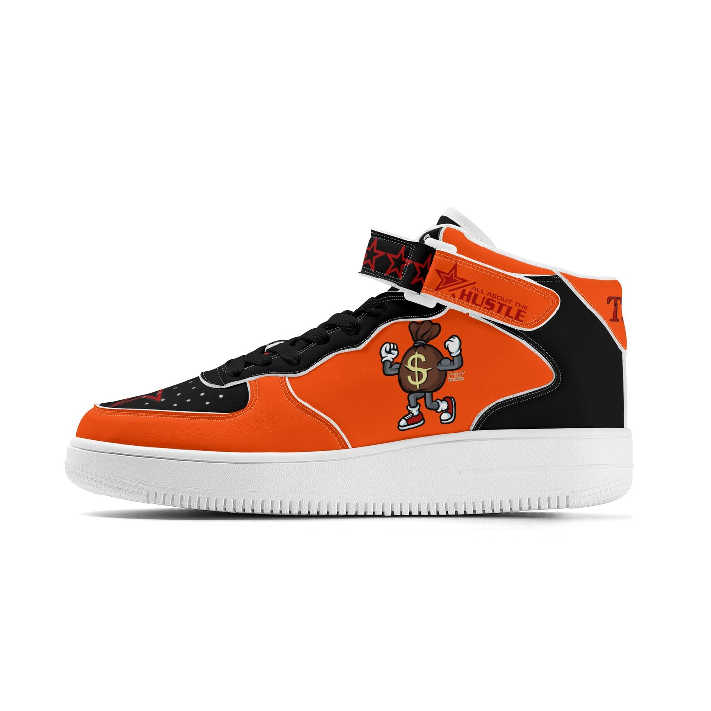 T.T.D. (Ten Toes Down) Mens Dark Orange High Top Leather Star Kicks