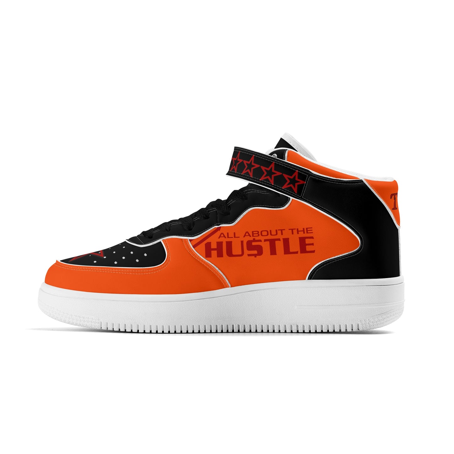 T.T.D. (Ten Toes Down) Mens Dark Orange High Top Leather Star Kicks