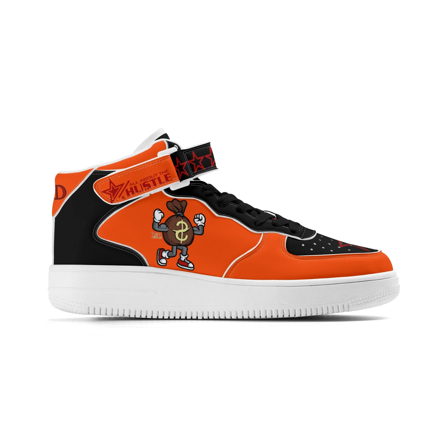 T.T.D. (Ten Toes Down) Mens Dark Orange High Top Leather Star Kicks