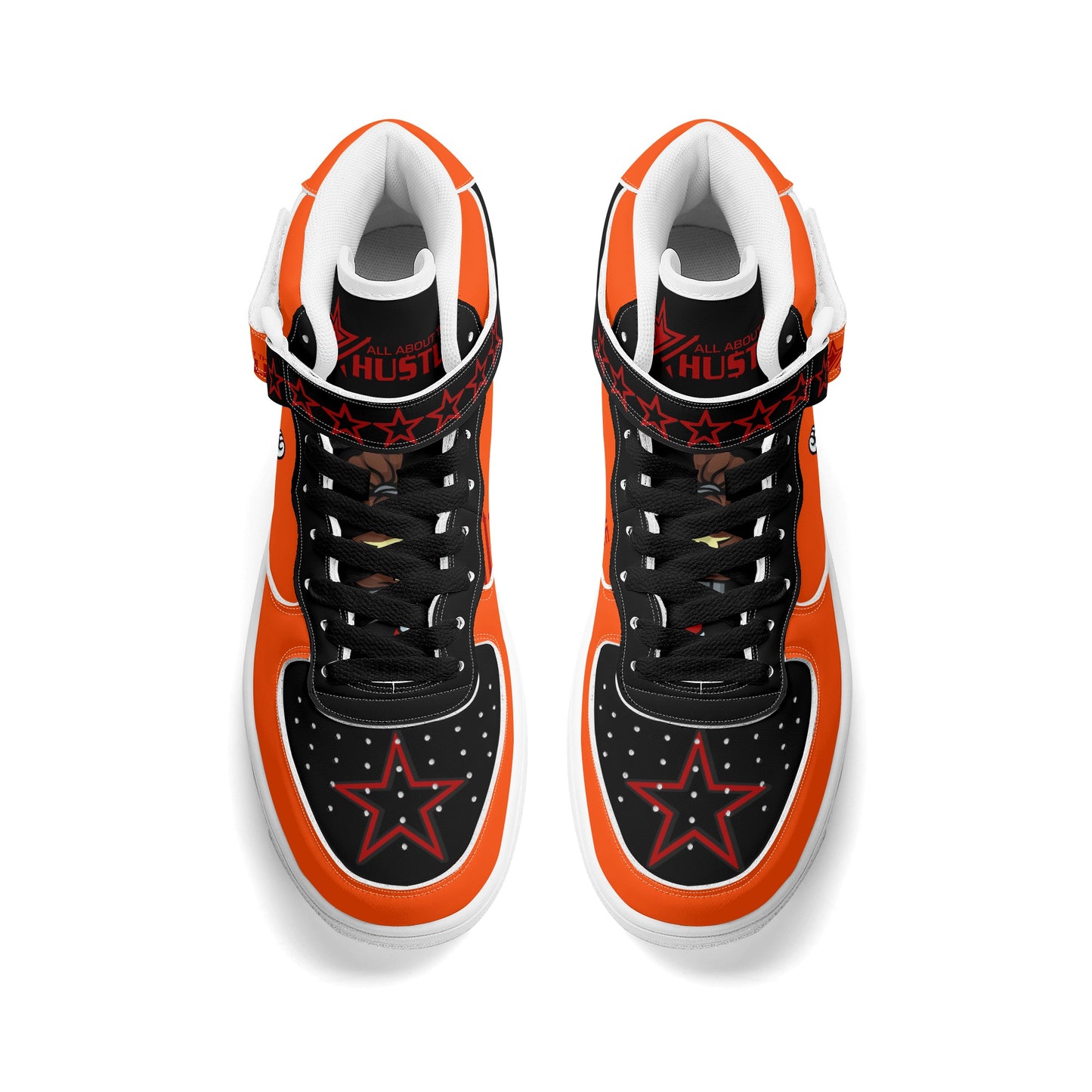 T.T.D. (Ten Toes Down) Mens Dark Orange High Top Leather Star Kicks