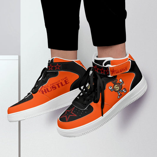 T.T.D. (Ten Toes Down) Mens Dark Orange High Top Leather Star Kicks