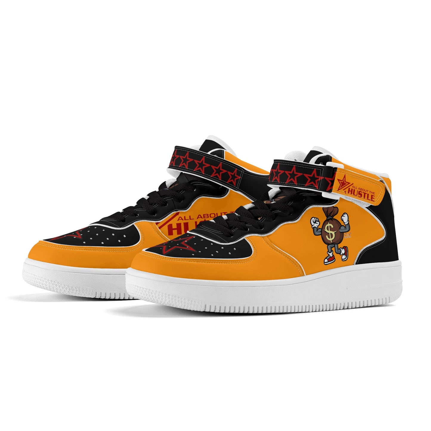 T.T.D. (Ten Toes Down) Mens Orange High Top Leather Star Kicks