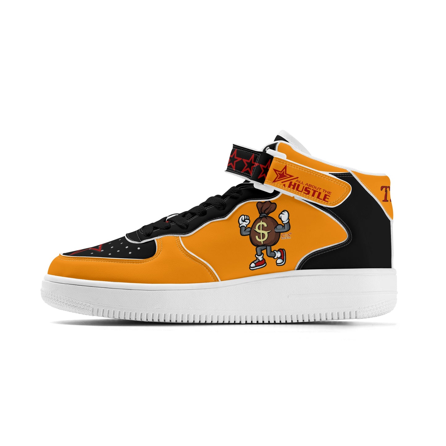 T.T.D. (Ten Toes Down) Mens Orange High Top Leather Star Kicks