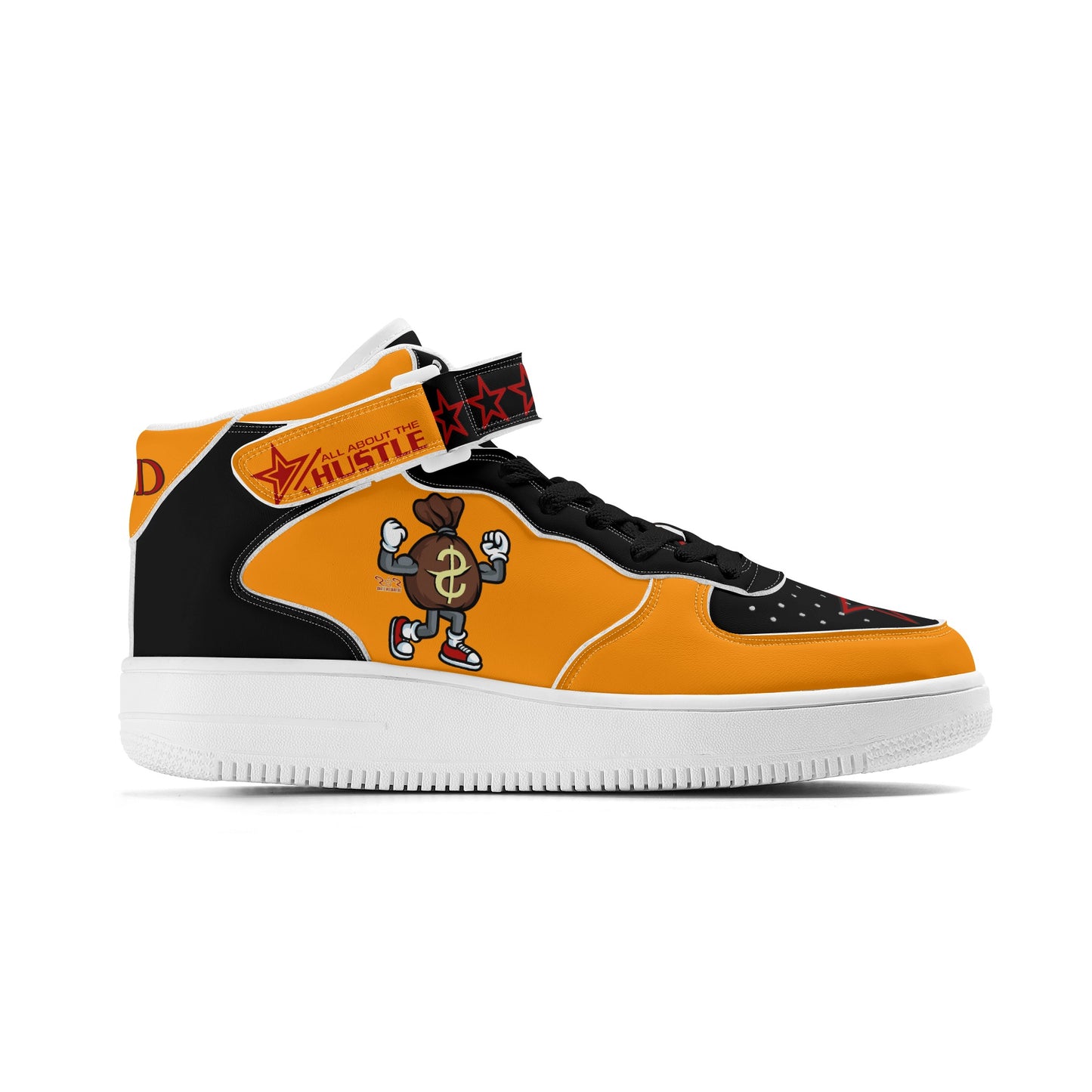 T.T.D. (Ten Toes Down) Mens Orange High Top Leather Star Kicks