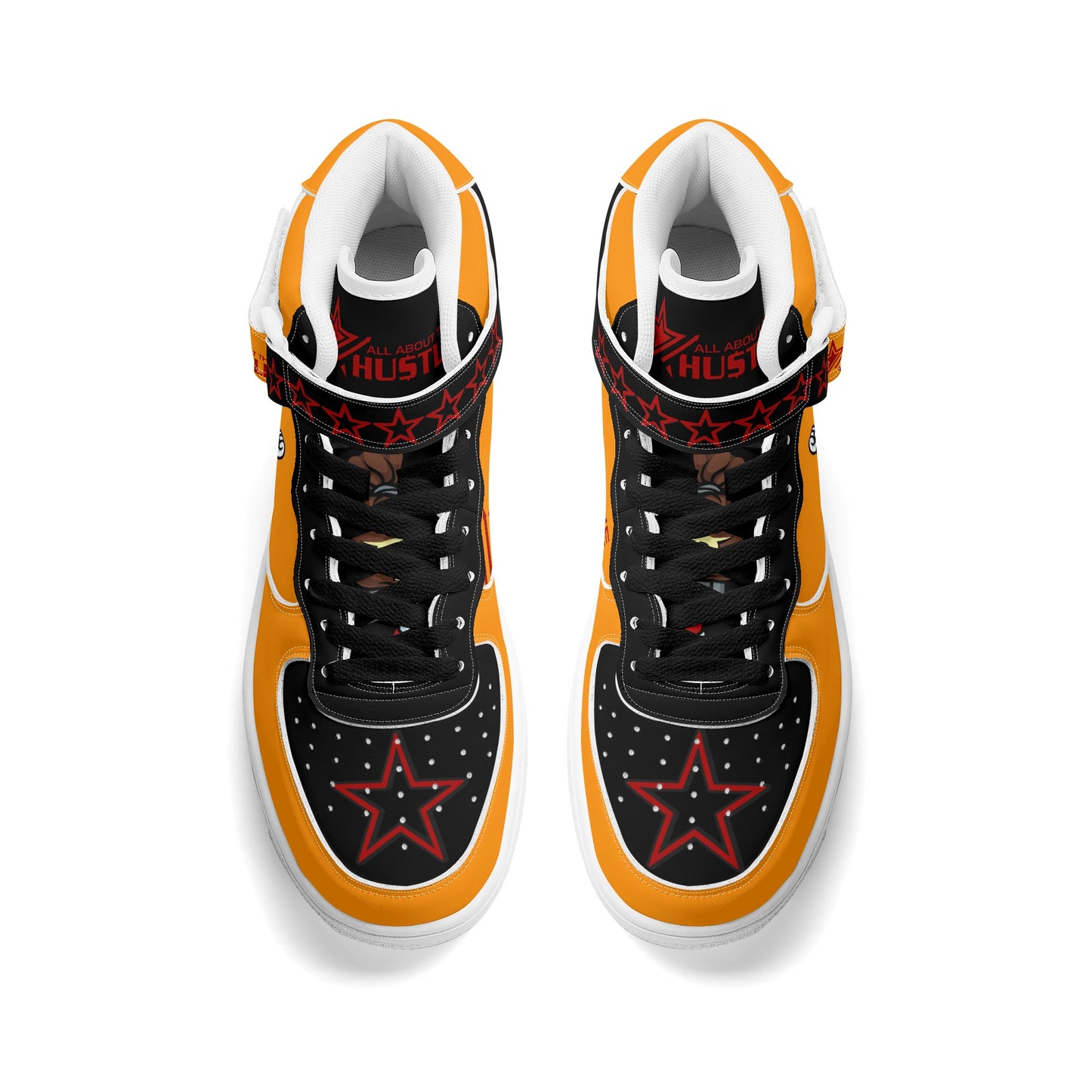 T.T.D. (Ten Toes Down) Mens Orange High Top Leather Star Kicks