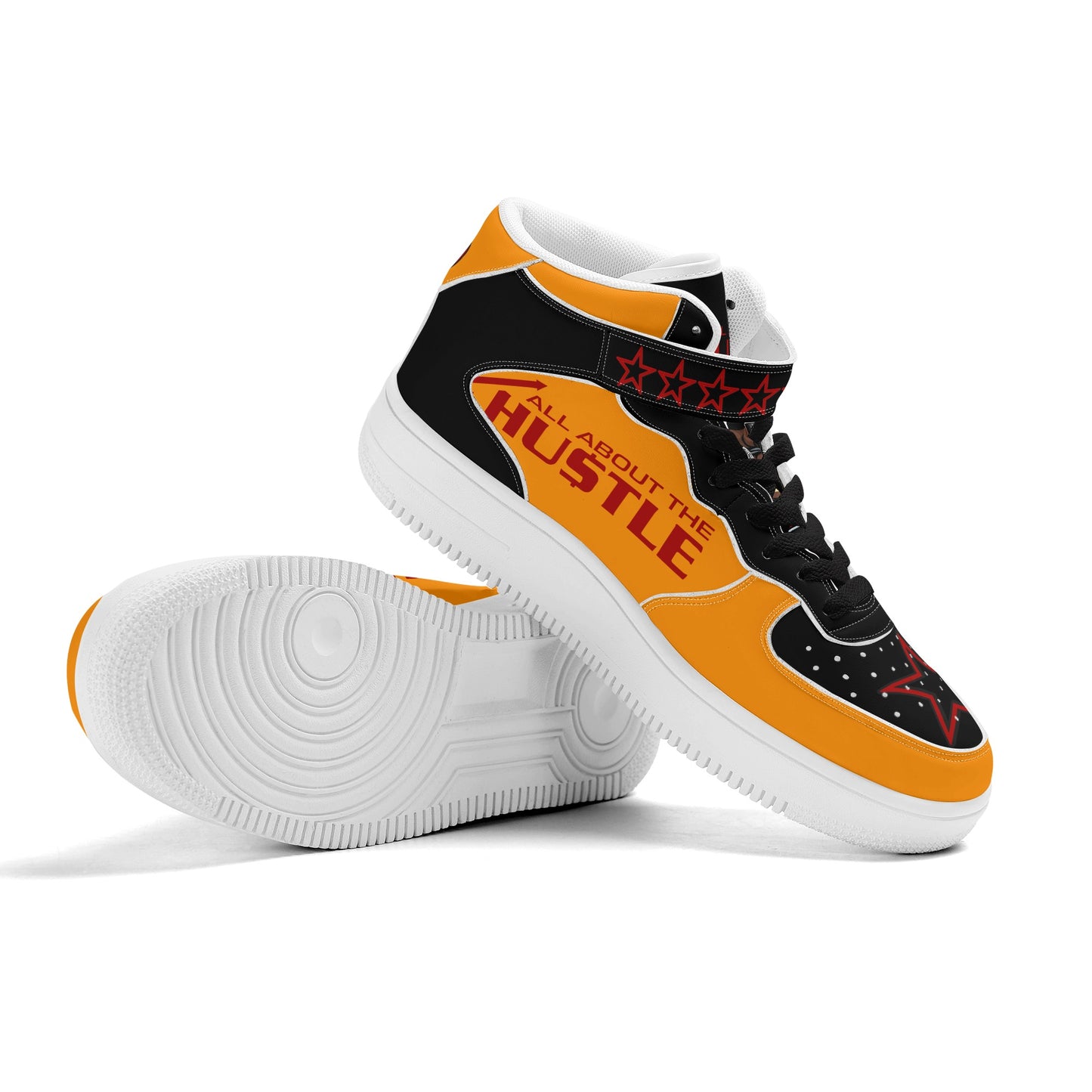 T.T.D. (Ten Toes Down) Mens Orange High Top Leather Star Kicks