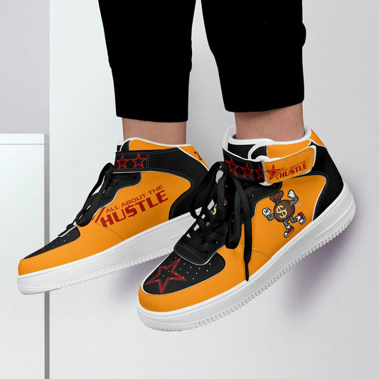 T.T.D. (Ten Toes Down) Mens Orange High Top Leather Star Kicks