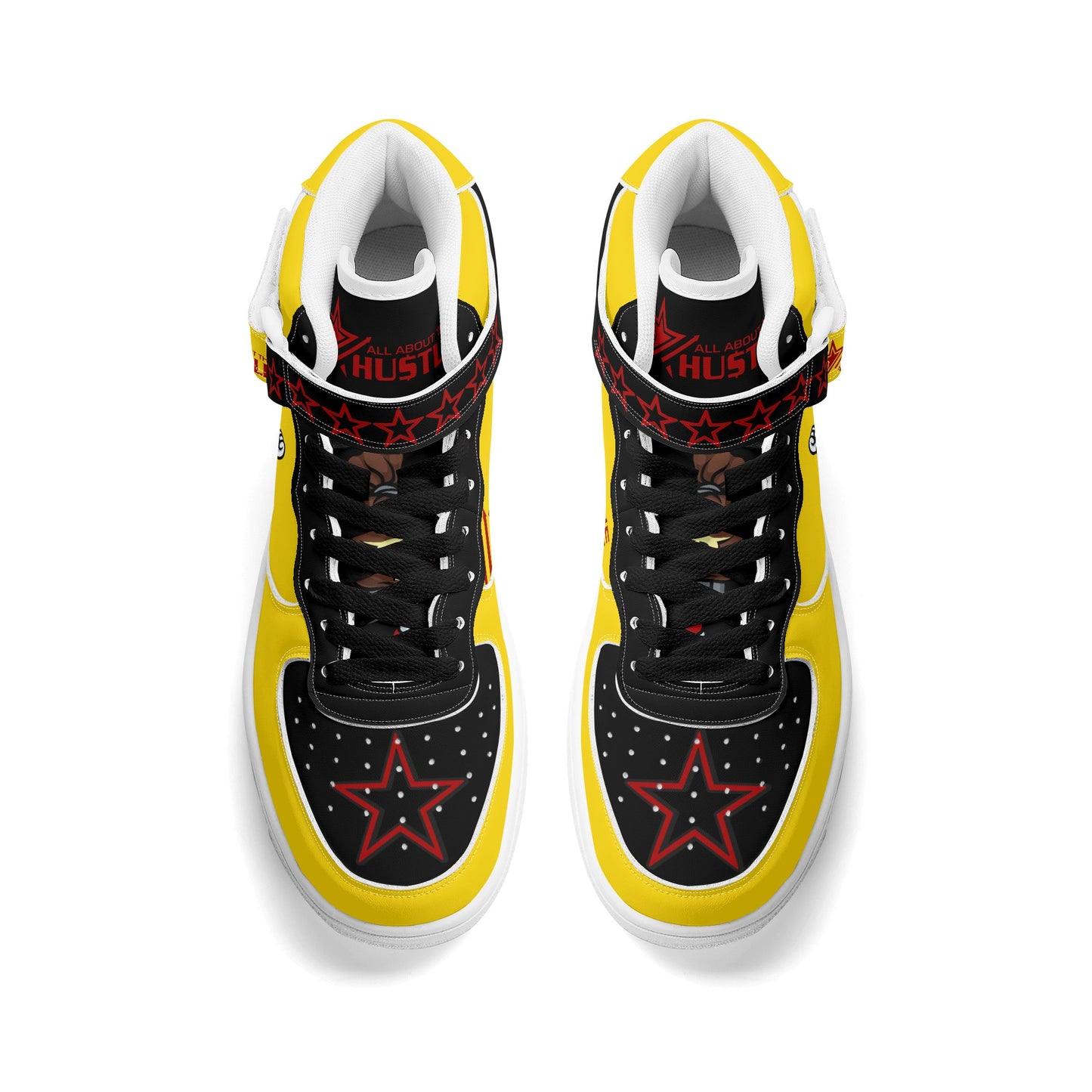 T.T.D. (Ten Toes Down) Mens Gold High Top Leather Star Kicks