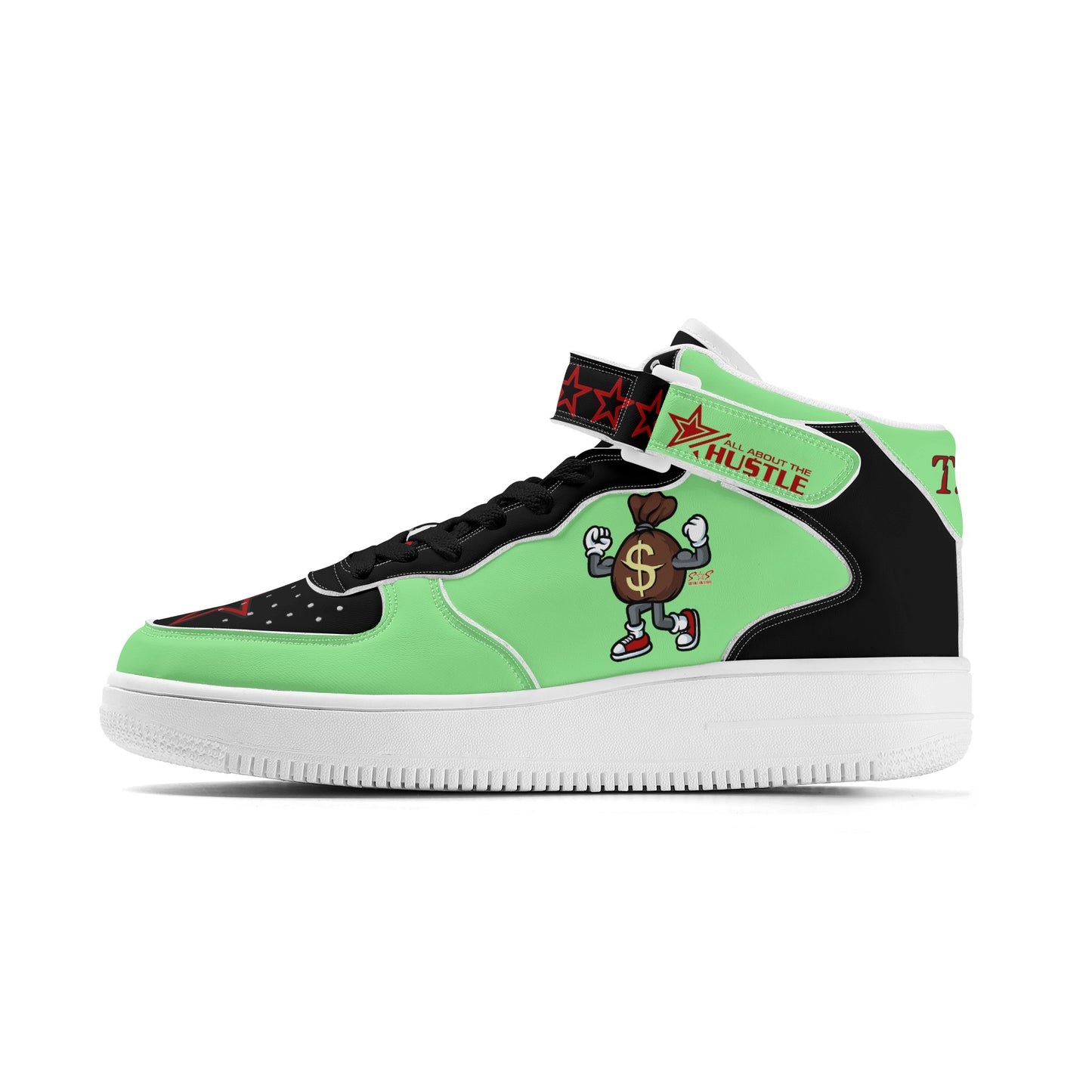 T.T.D. (Ten Toes Down) Mens Mint Green High Top Leather Star Kicks