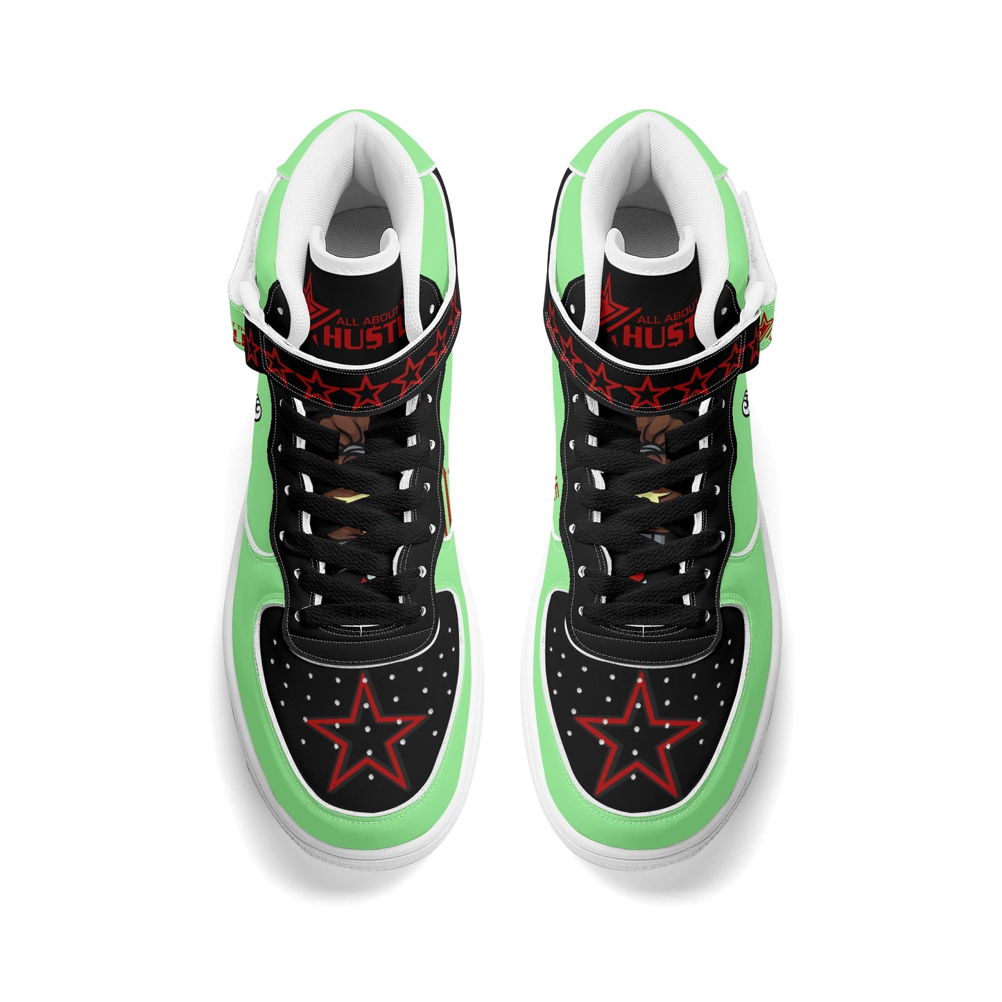 T.T.D. (Ten Toes Down) Mens Mint Green High Top Leather Star Kicks