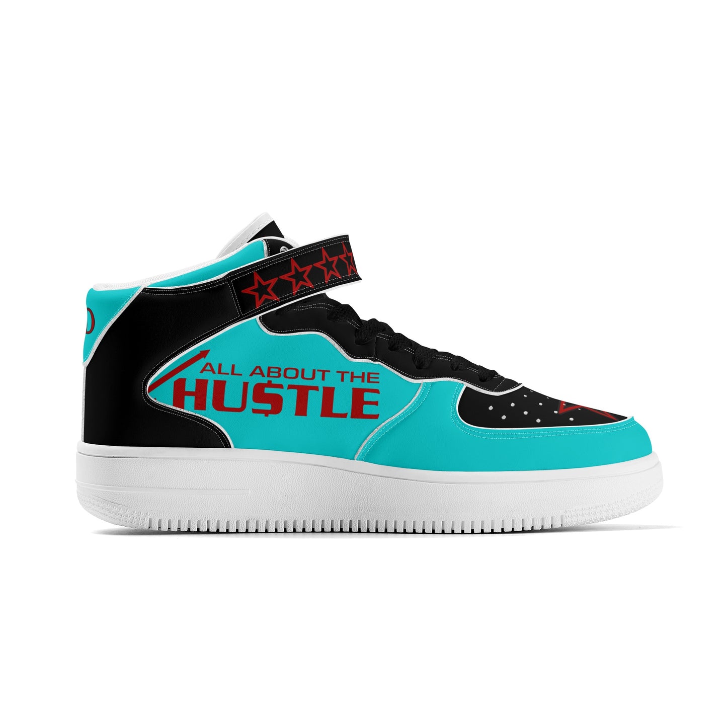 T.T.D. (Ten Toes Down) Mens Turquoise High Top Leather Star Kicks