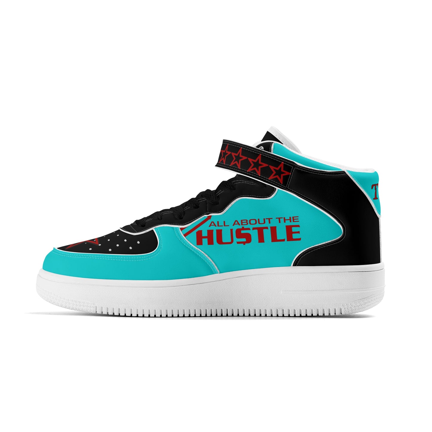 T.T.D. (Ten Toes Down) Mens Turquoise High Top Leather Star Kicks