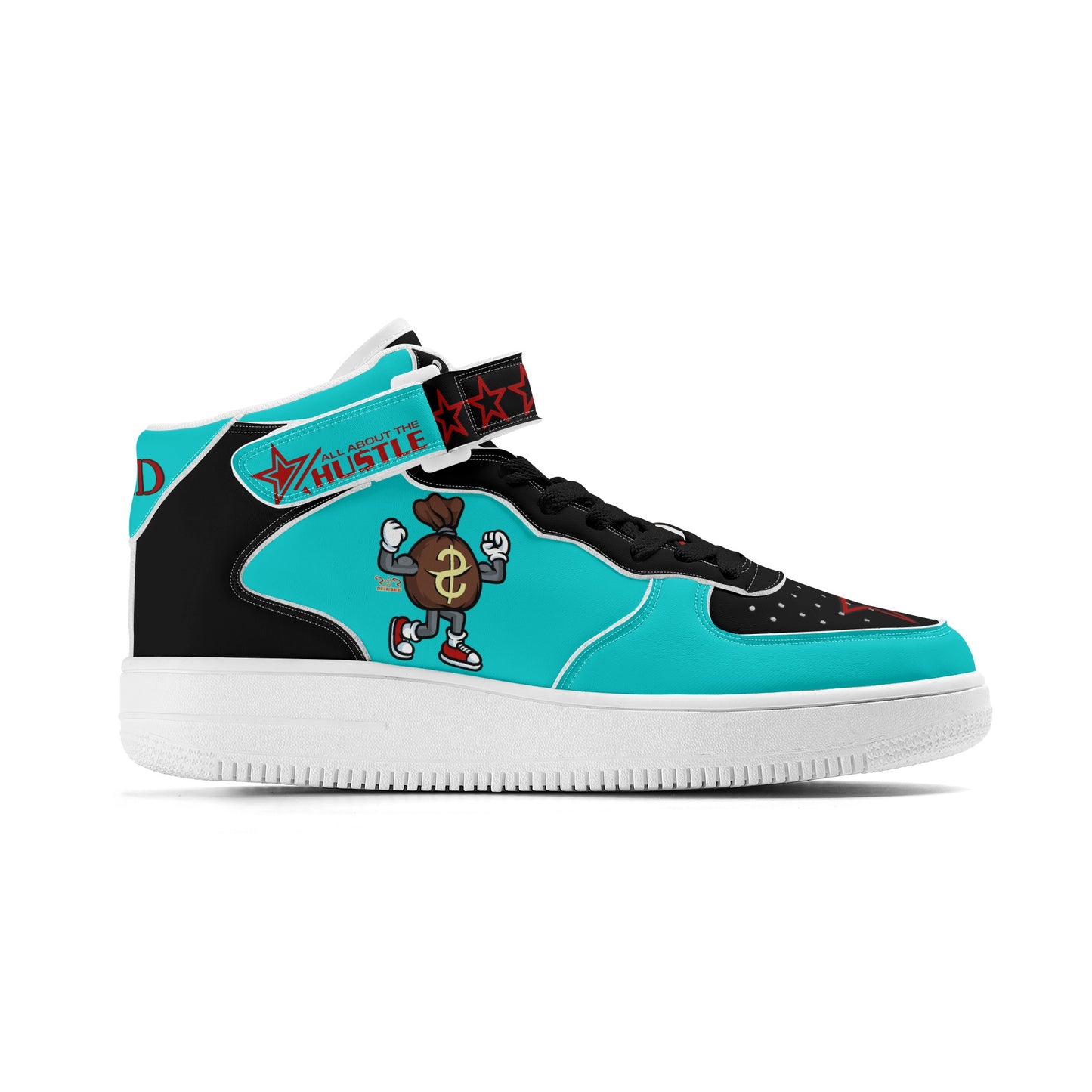 T.T.D. (Ten Toes Down) Mens Turquoise High Top Leather Star Kicks