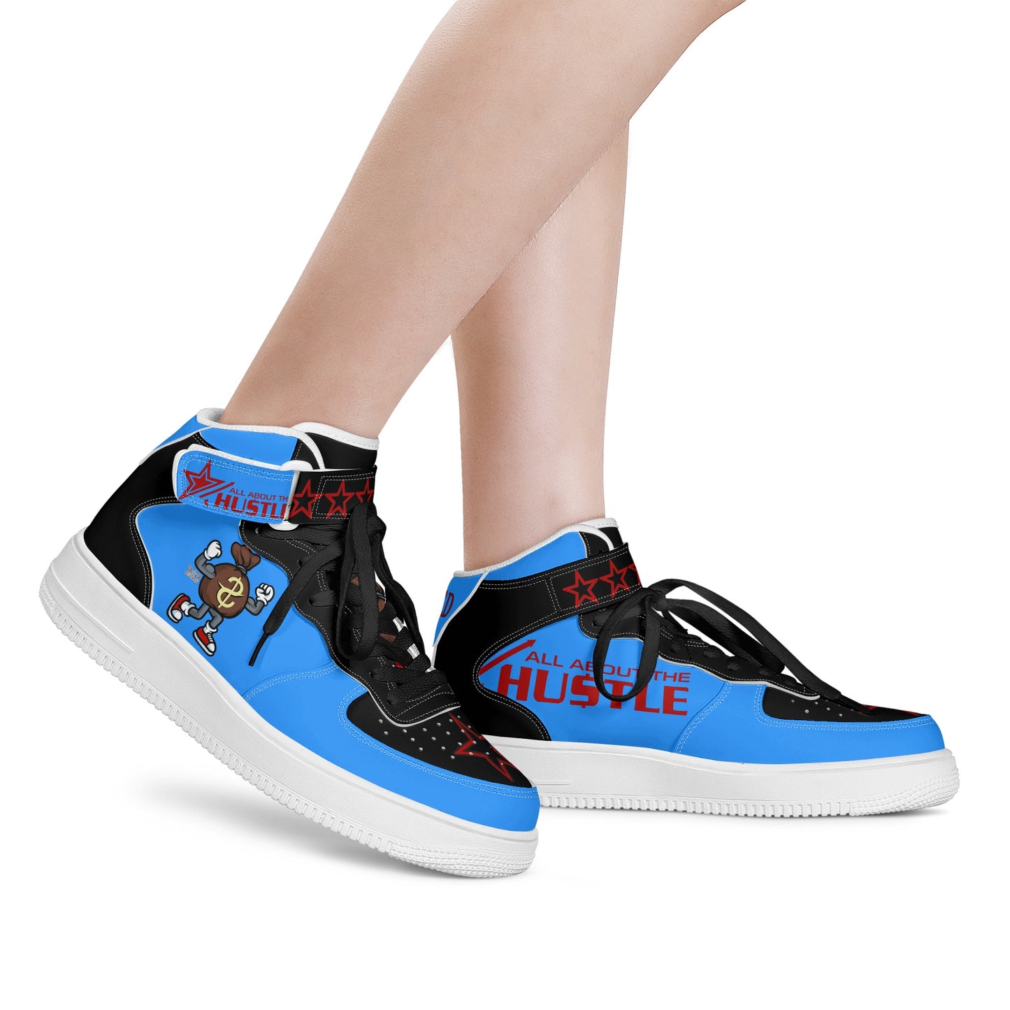 T.T.D. (Ten Toes Down) Mens Blue High Top Leather Star Kicks