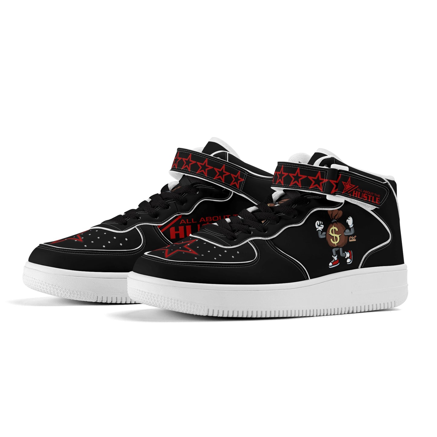 T.T.D. (Ten Toes Down) Mens Black High Top Leather Star Kicks