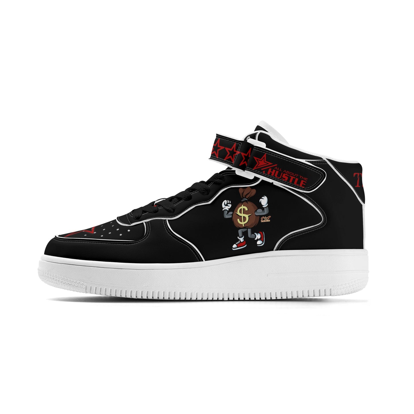 T.T.D. (Ten Toes Down) Mens Black High Top Leather Star Kicks