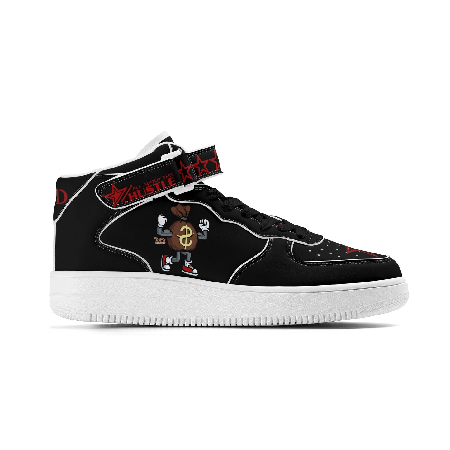 T.T.D. (Ten Toes Down) Mens Black High Top Leather Star Kicks