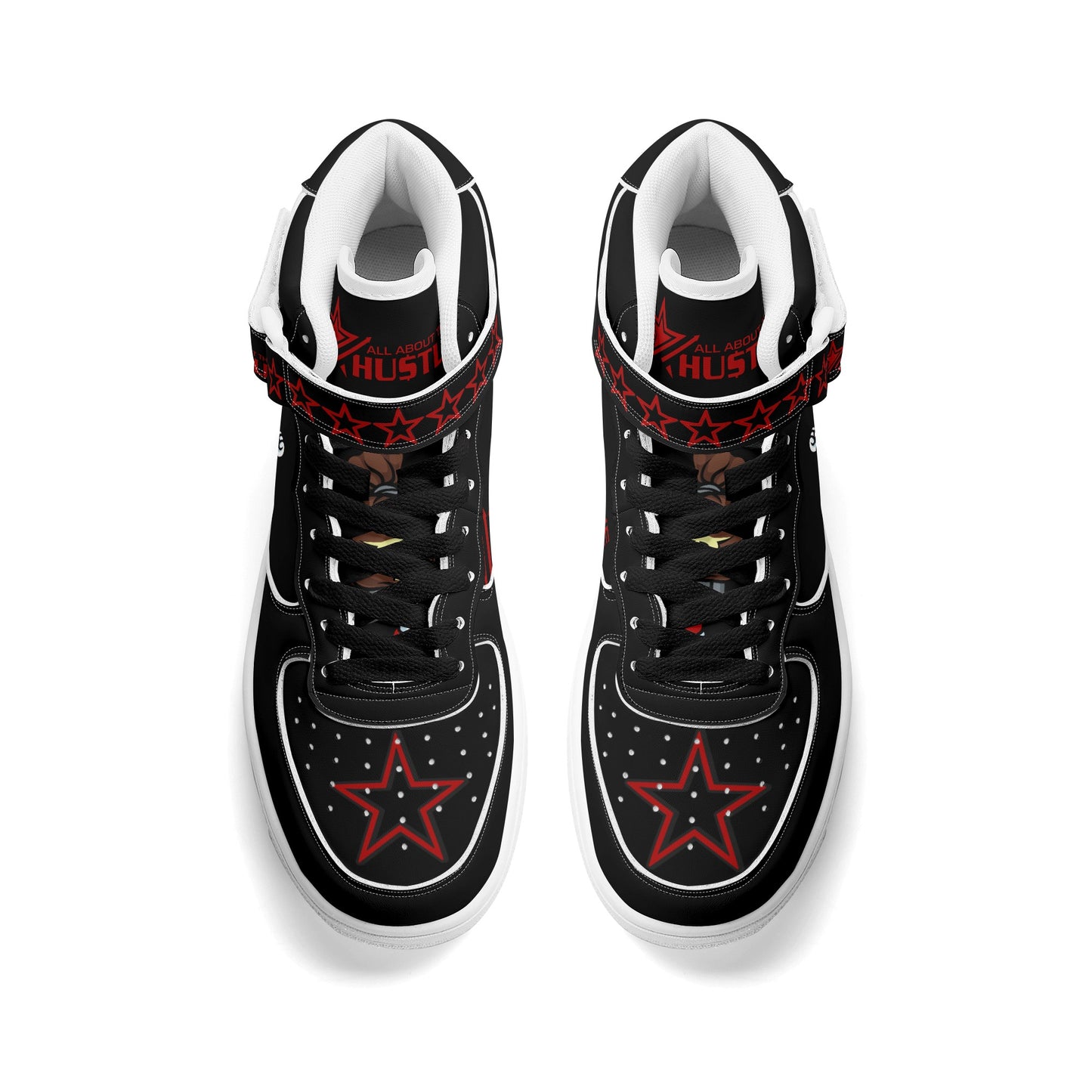 T.T.D. (Ten Toes Down) Mens Black High Top Leather Star Kicks