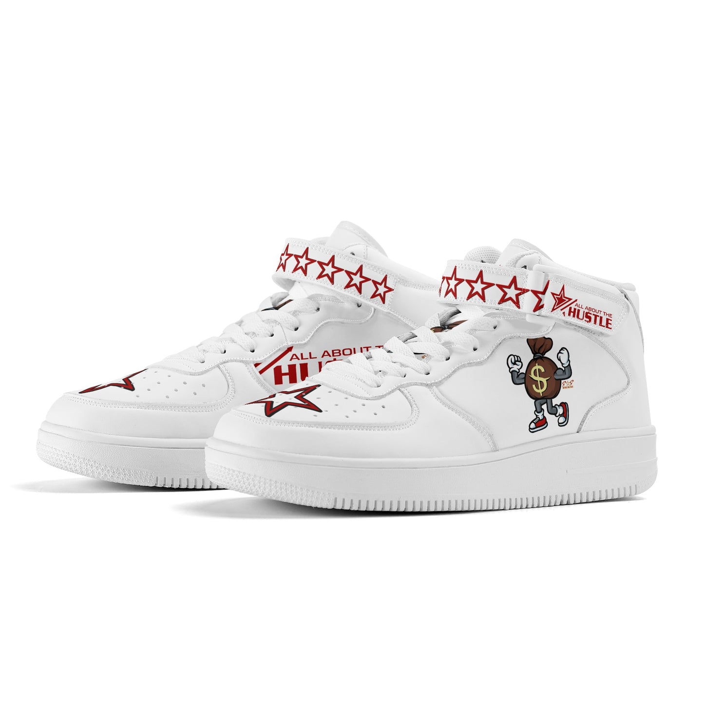 T.T.D. (Ten Toes Down) Mens White High Top Leather Star Kicks