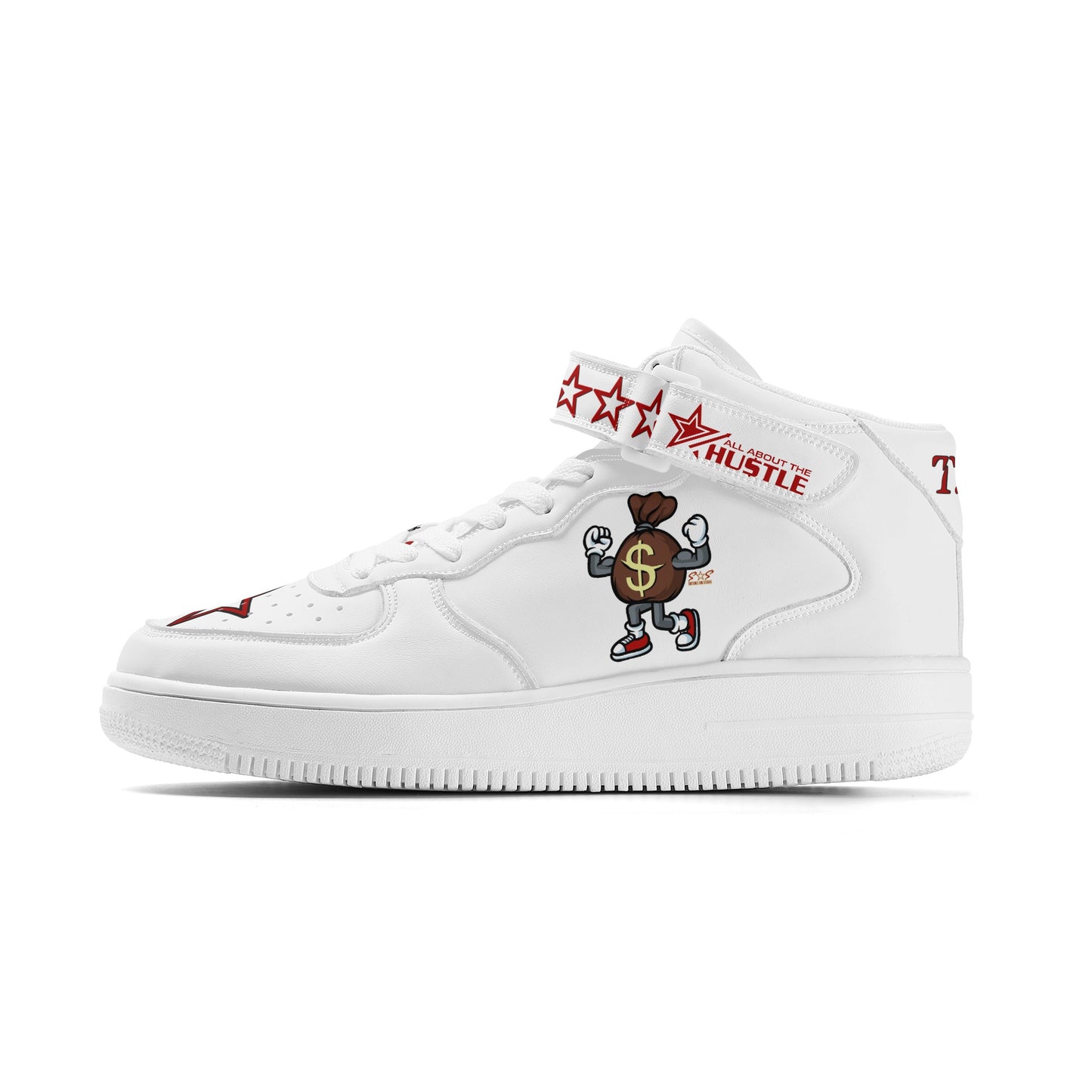 T.T.D. (Ten Toes Down) Mens White High Top Leather Star Kicks