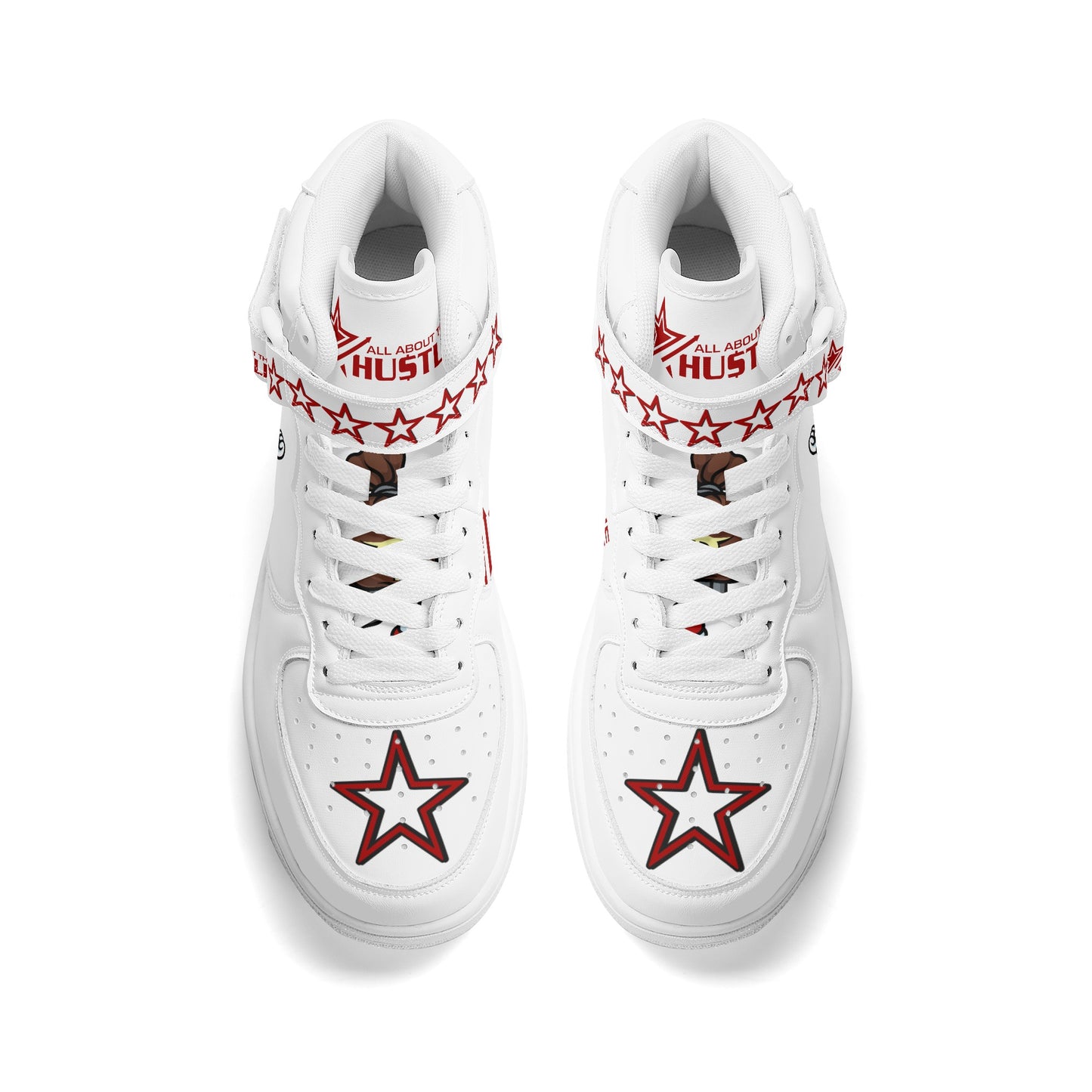 T.T.D. (Ten Toes Down) Mens White High Top Leather Star Kicks