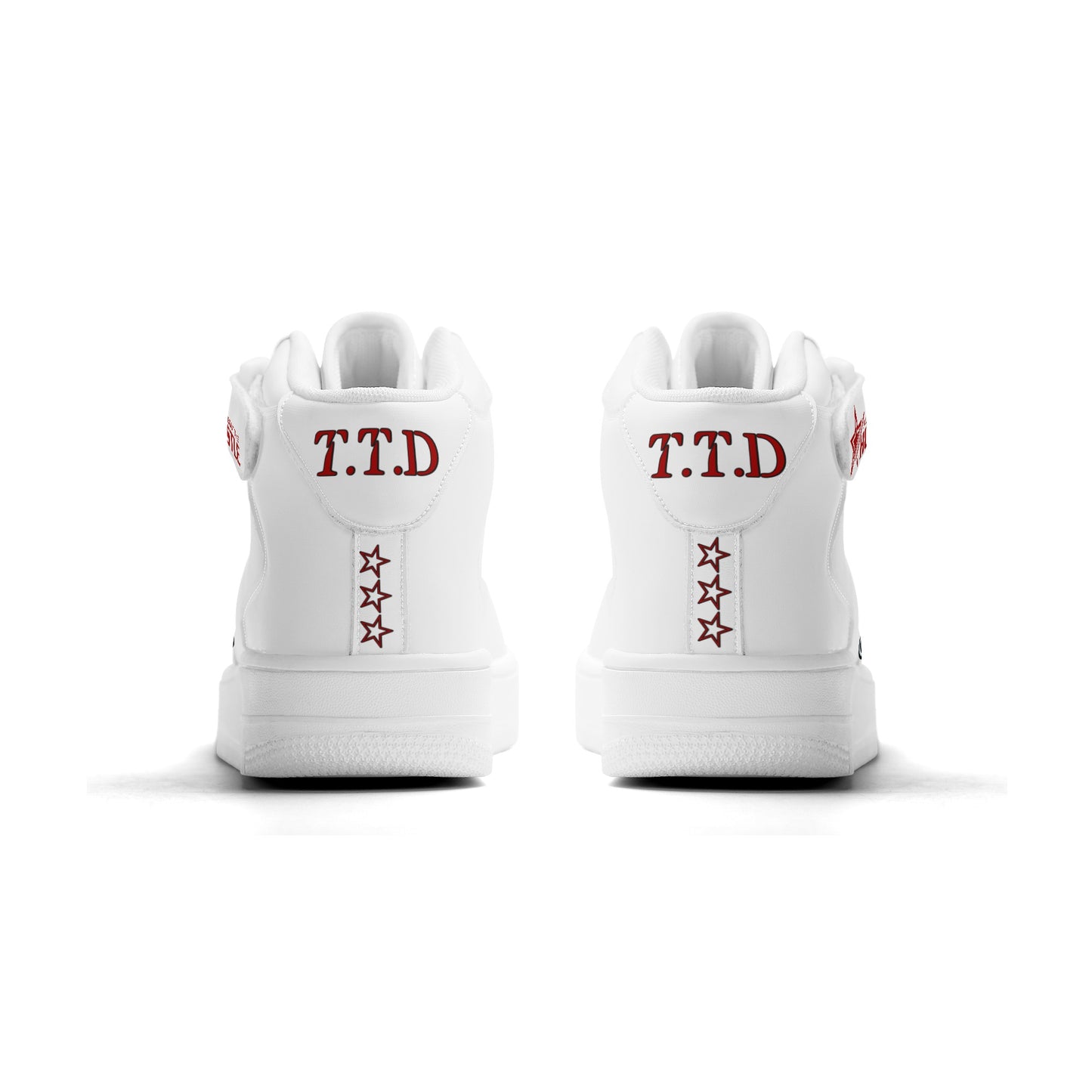 T.T.D. (Ten Toes Down) Mens White High Top Leather Star Kicks