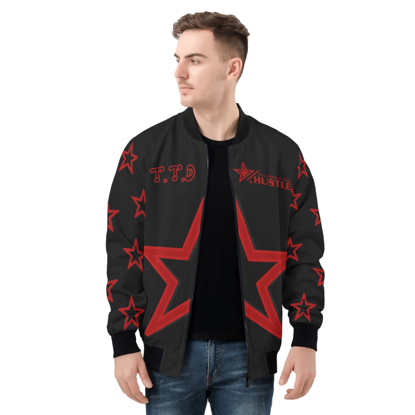 T.T.D (Ten Toes Down) Mens Black Zip Up Jacket