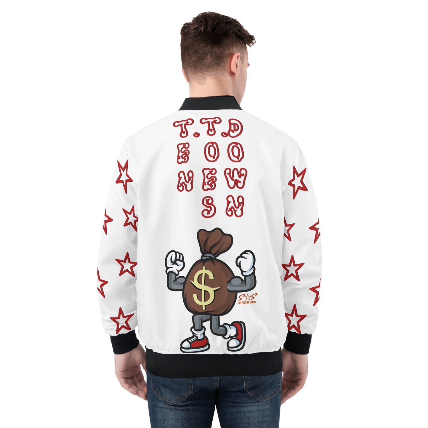 T.T.D (Ten Toes Down) Mens White Zip Up Jacket