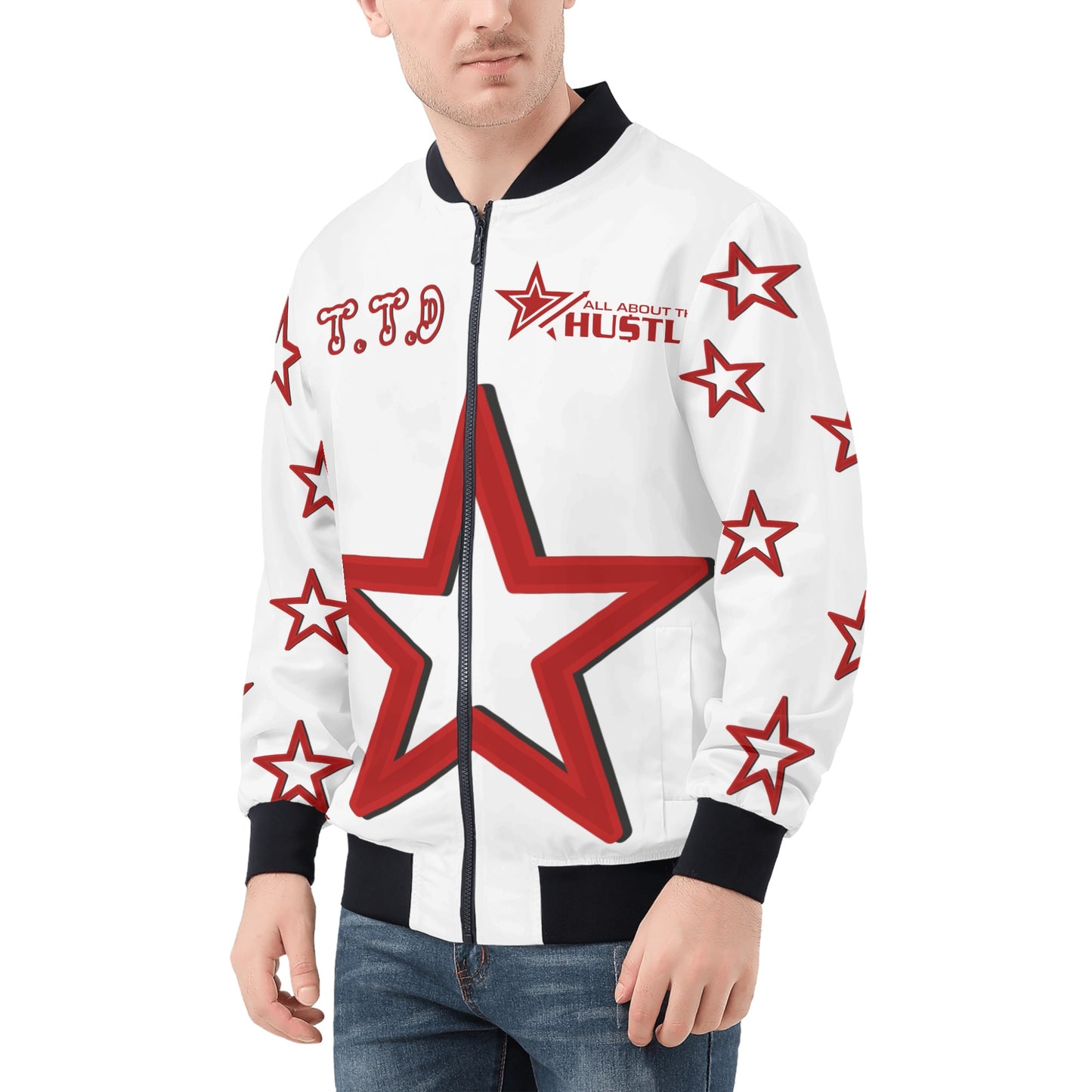 T.T.D (Ten Toes Down) Mens White Zip Up Jacket