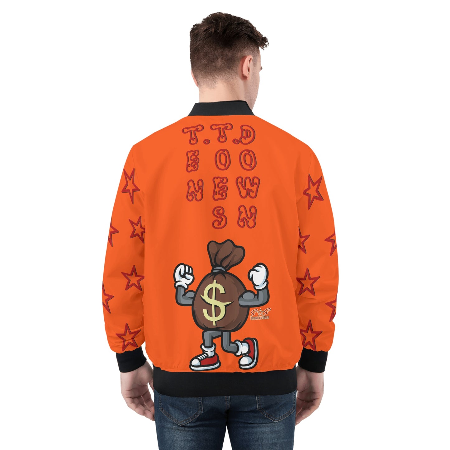 T.T.D (Ten Toes Down) Mens Dark Orange Zip Up Jacket