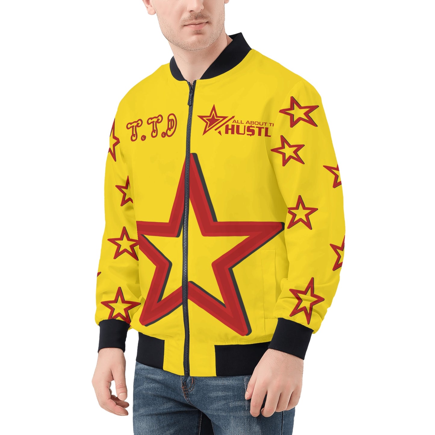 T.T.D (Ten Toes Down) Mens Gold Zip Up Jacket