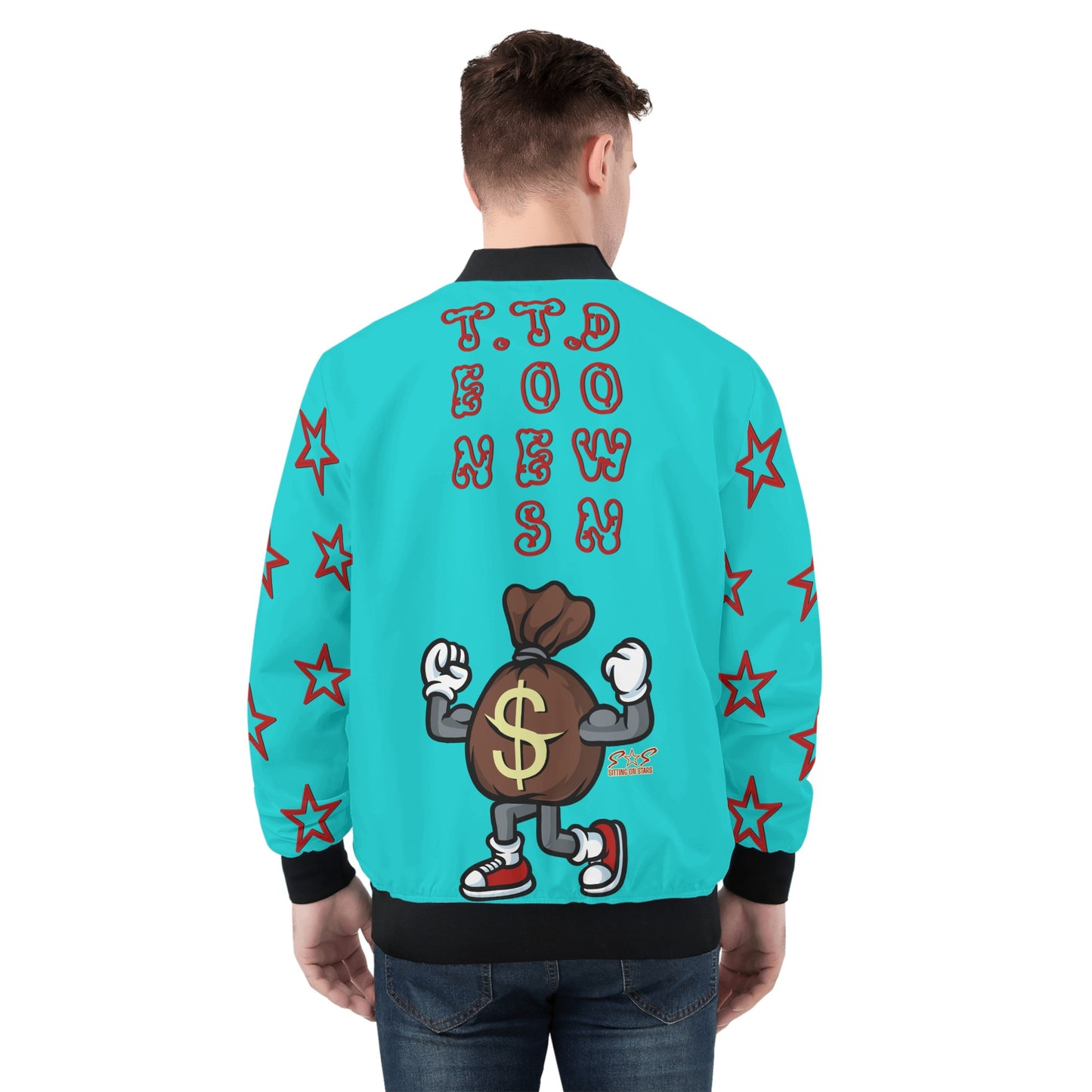 T.T.D (Ten Toes Down) Mens Turquoise Zip Up Jacket