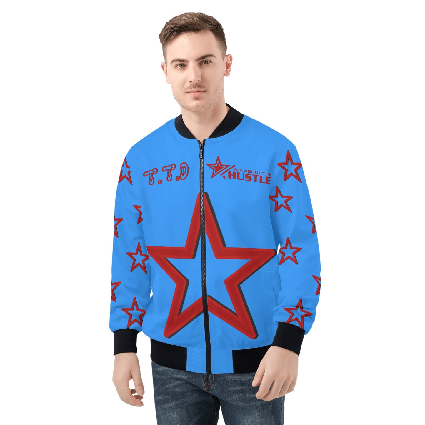 T.T.D (Ten Toes Down) Mens Blue Zip Up Jacket