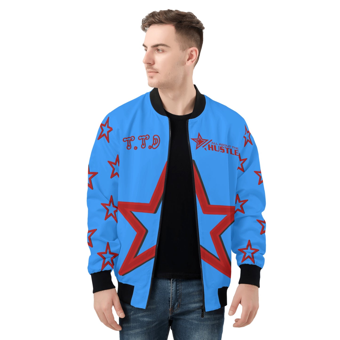 T.T.D (Ten Toes Down) Mens Blue Zip Up Jacket