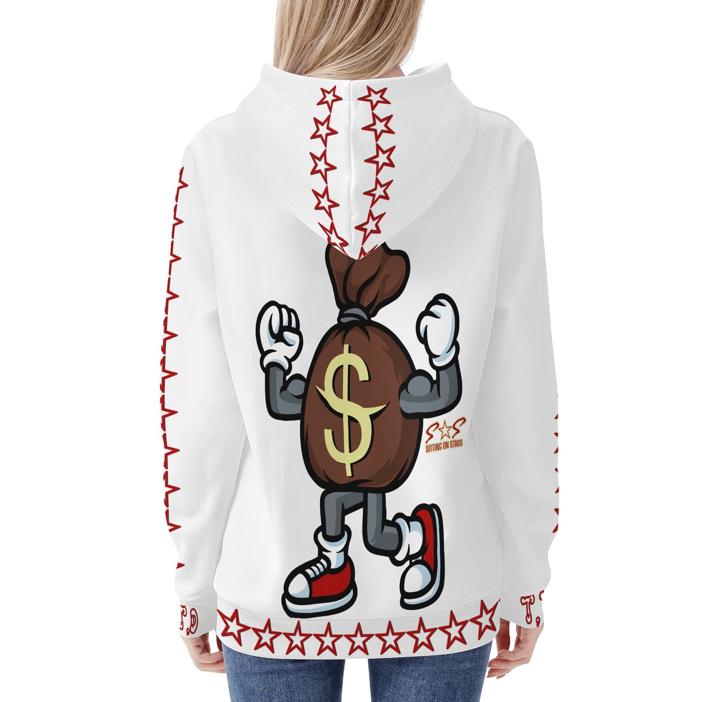 T.T.D (Ten Toes Down) Womens White Hoodie