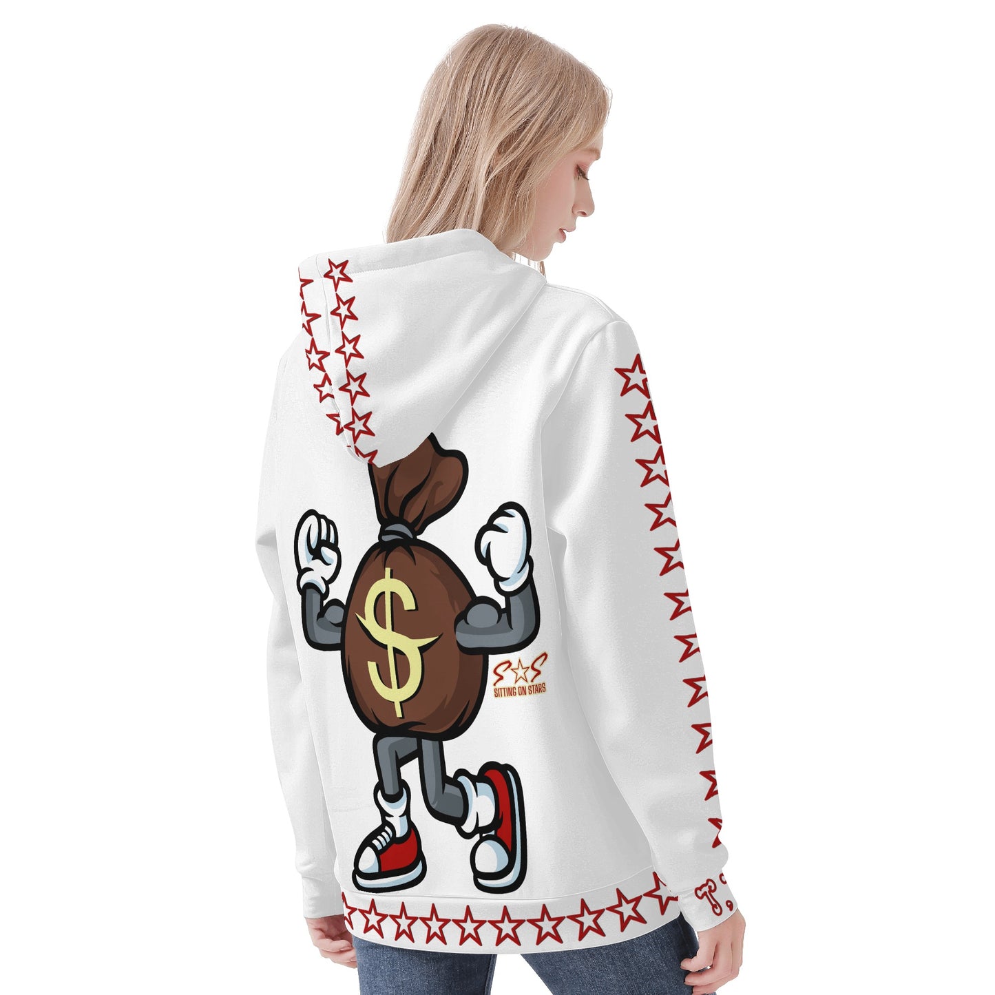 T.T.D (Ten Toes Down) Womens White Hoodie