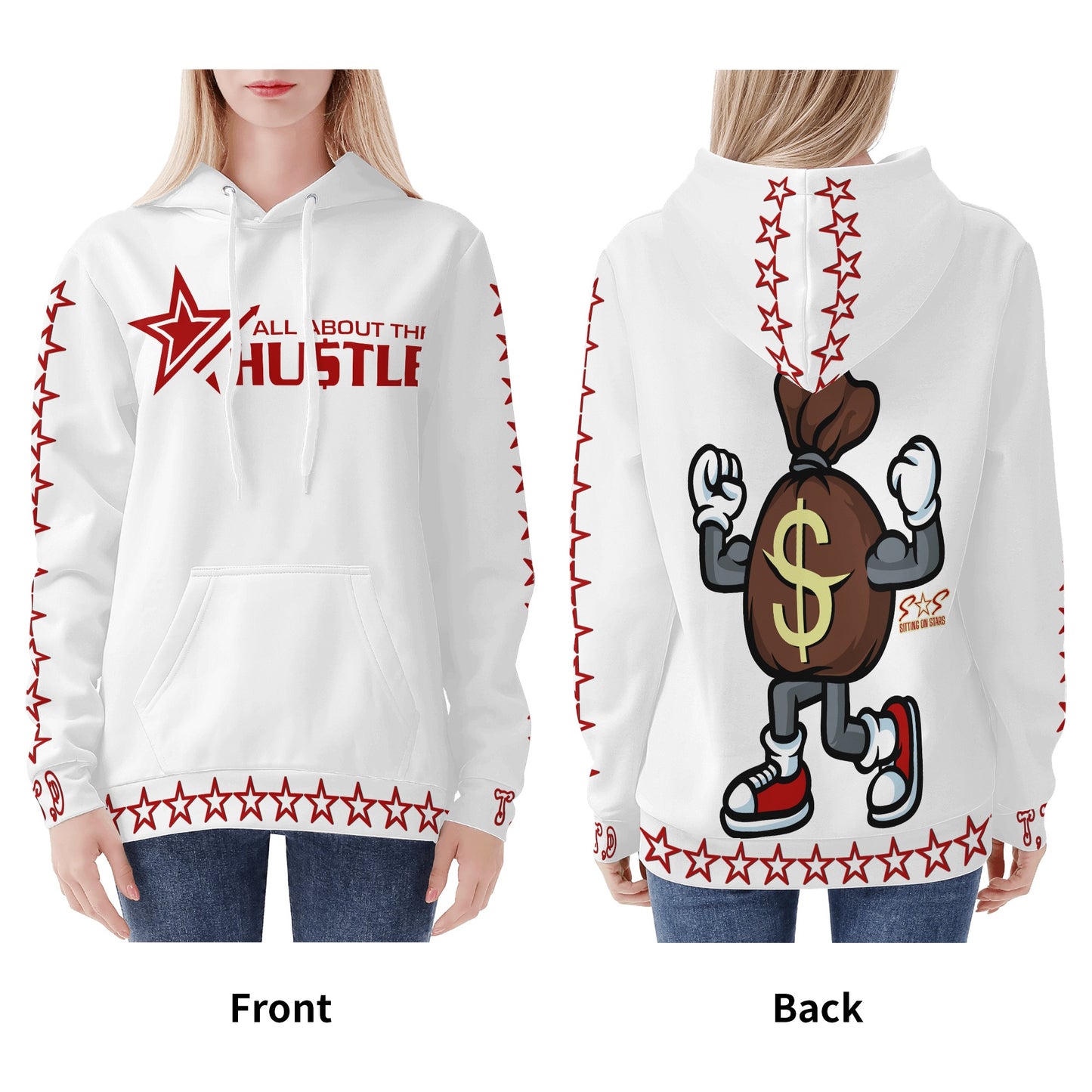 T.T.D (Ten Toes Down) Womens White Hoodie