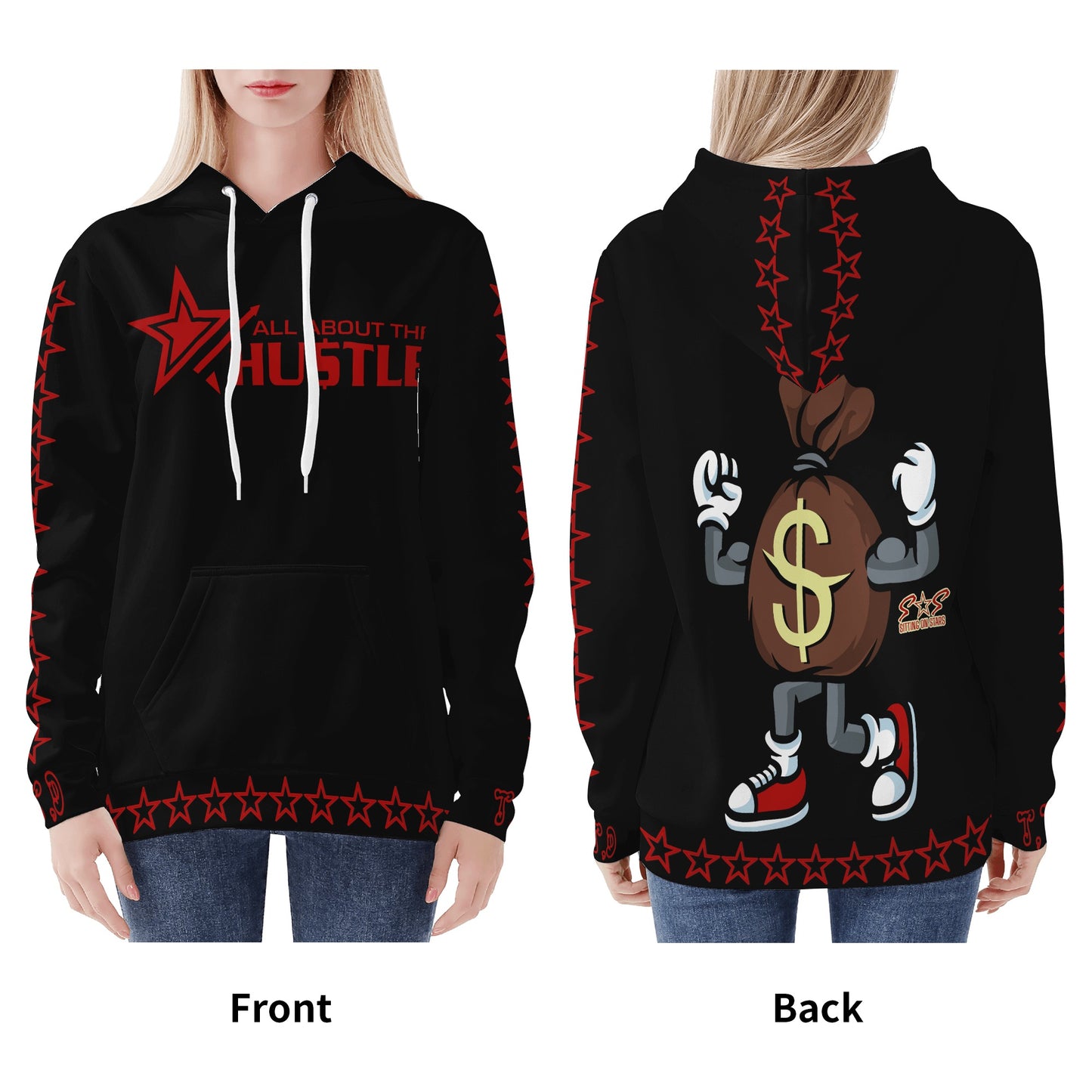 T.T.D (Ten Toes Down) Womens Black Hoodie